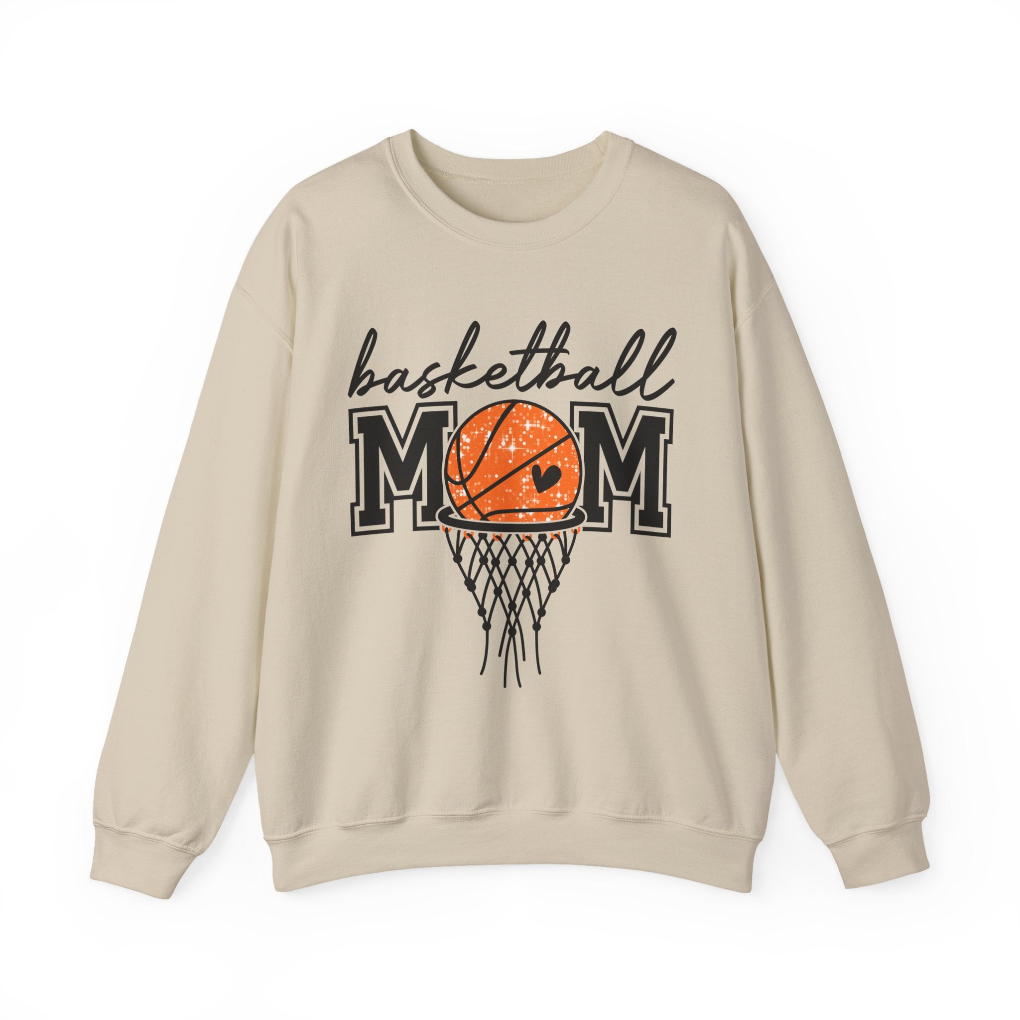 Basketball Mom Crewneck Sweatshirt — Mom Basketball Shirt with Hoop Graphic