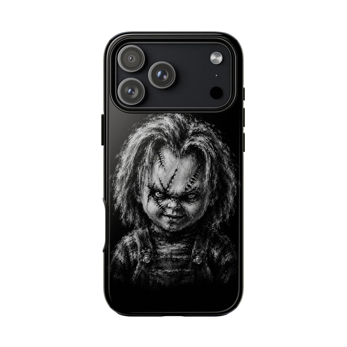 Horror Doll Phone Case - Chucky-Inspired Creepy Portrait Tough Case