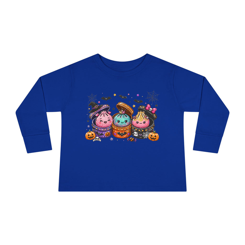 Toddler Long Sleeve Tee — Cute Halloween Cupcake Trio Costume Shirt