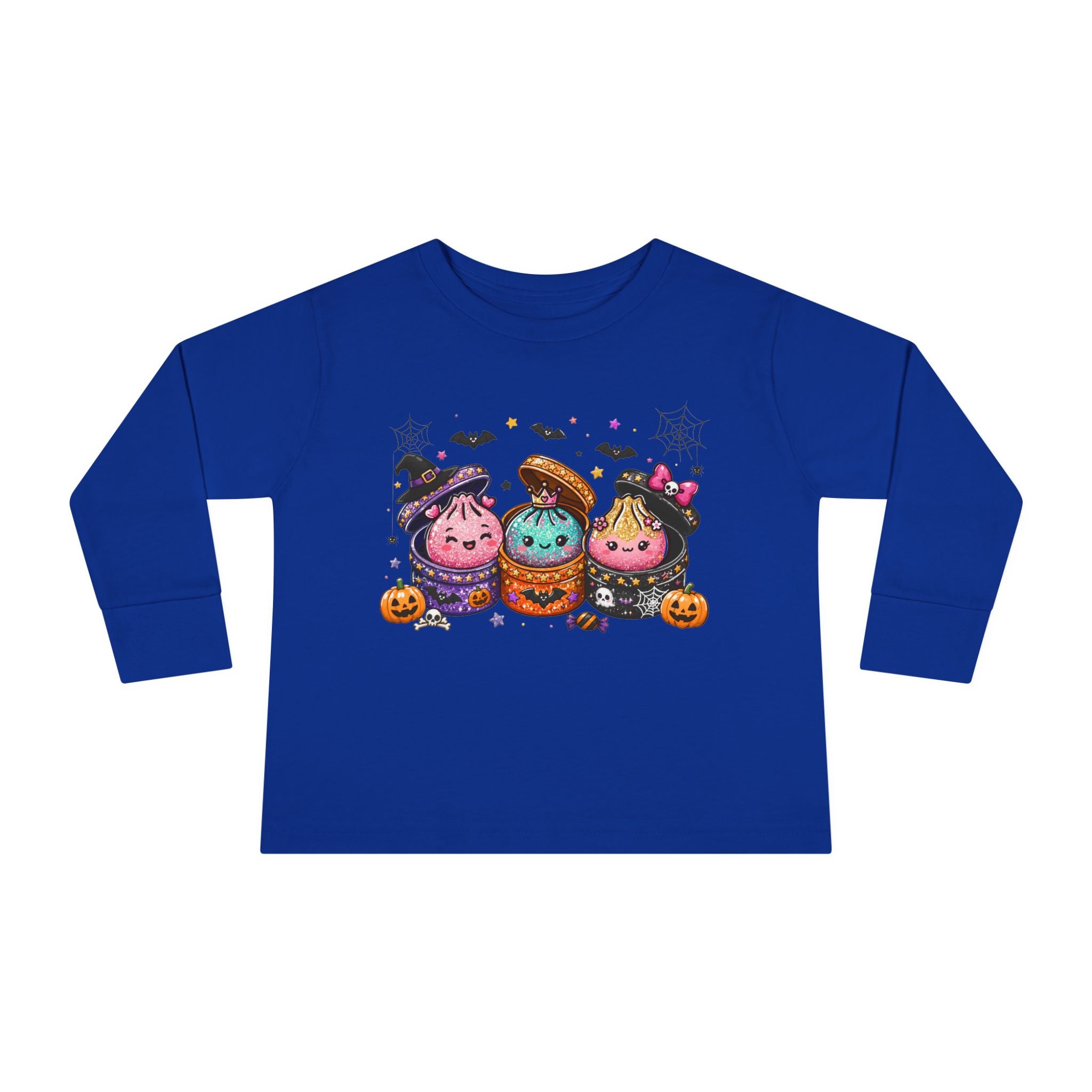 Toddler Long Sleeve Tee — Cute Halloween Cupcake Trio Costume Shirt