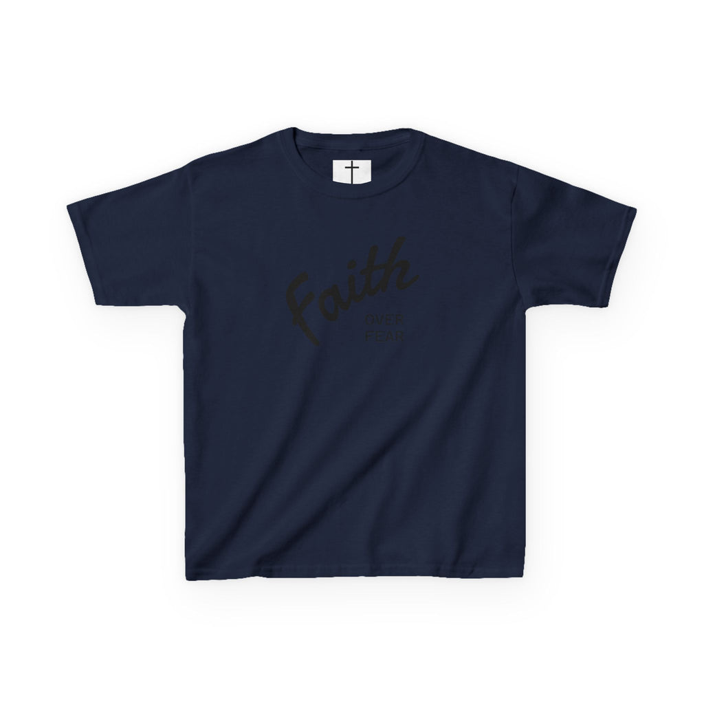 Faith Over Fear Kids T-Shirt | Christian Typography Tee