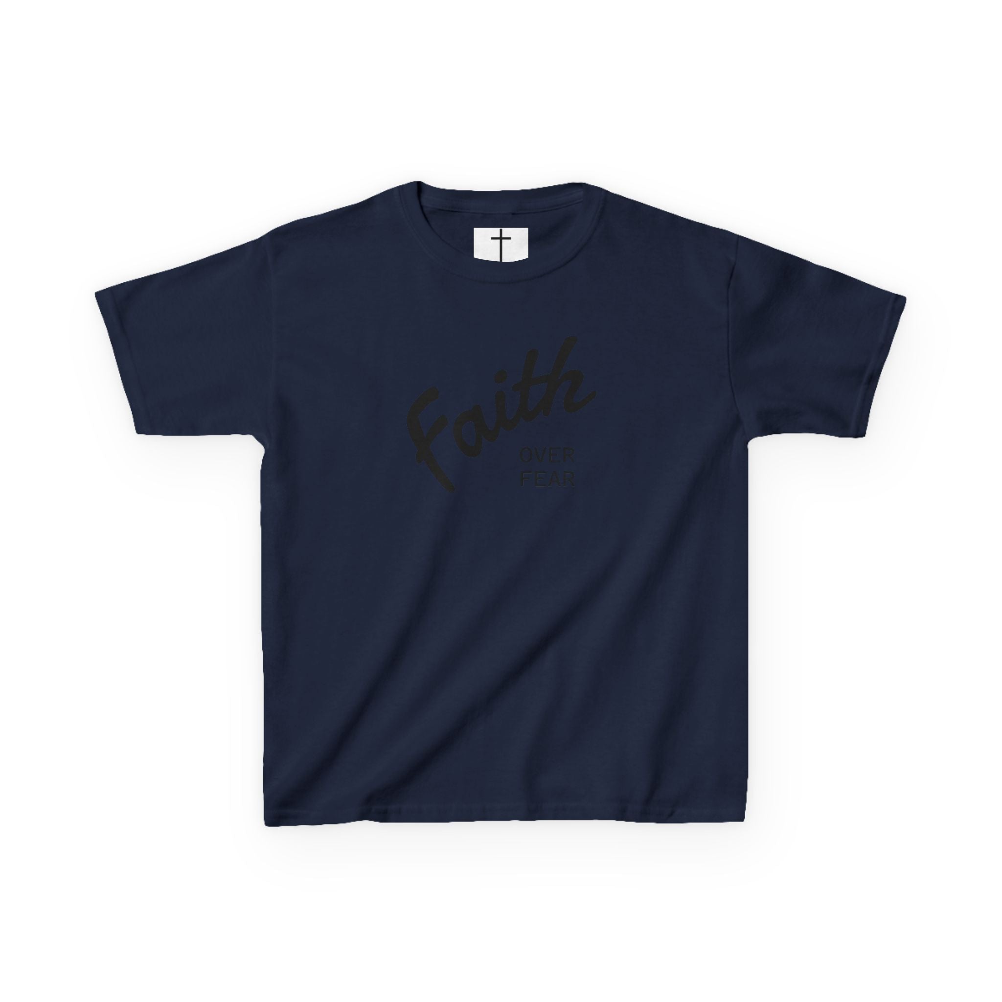 Faith Over Fear Kids T-Shirt | Christian Typography Tee