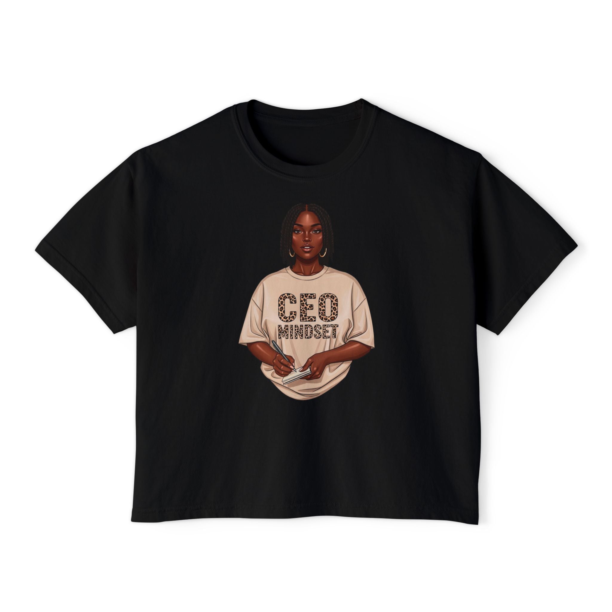 CEO Mindset Boxy Tee — Women's Empowerment Cropped T‑Shirt