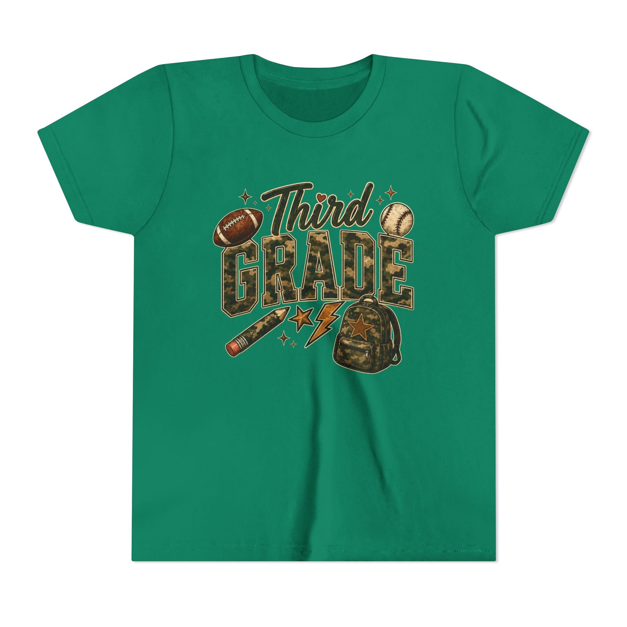 Third Grade Kids Tee - Back to School Sports Backpack Design