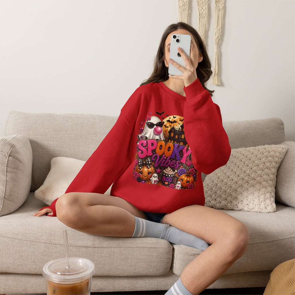 Sweatshirt — "Spooky Vibes" Halloween Graphic Crewneck