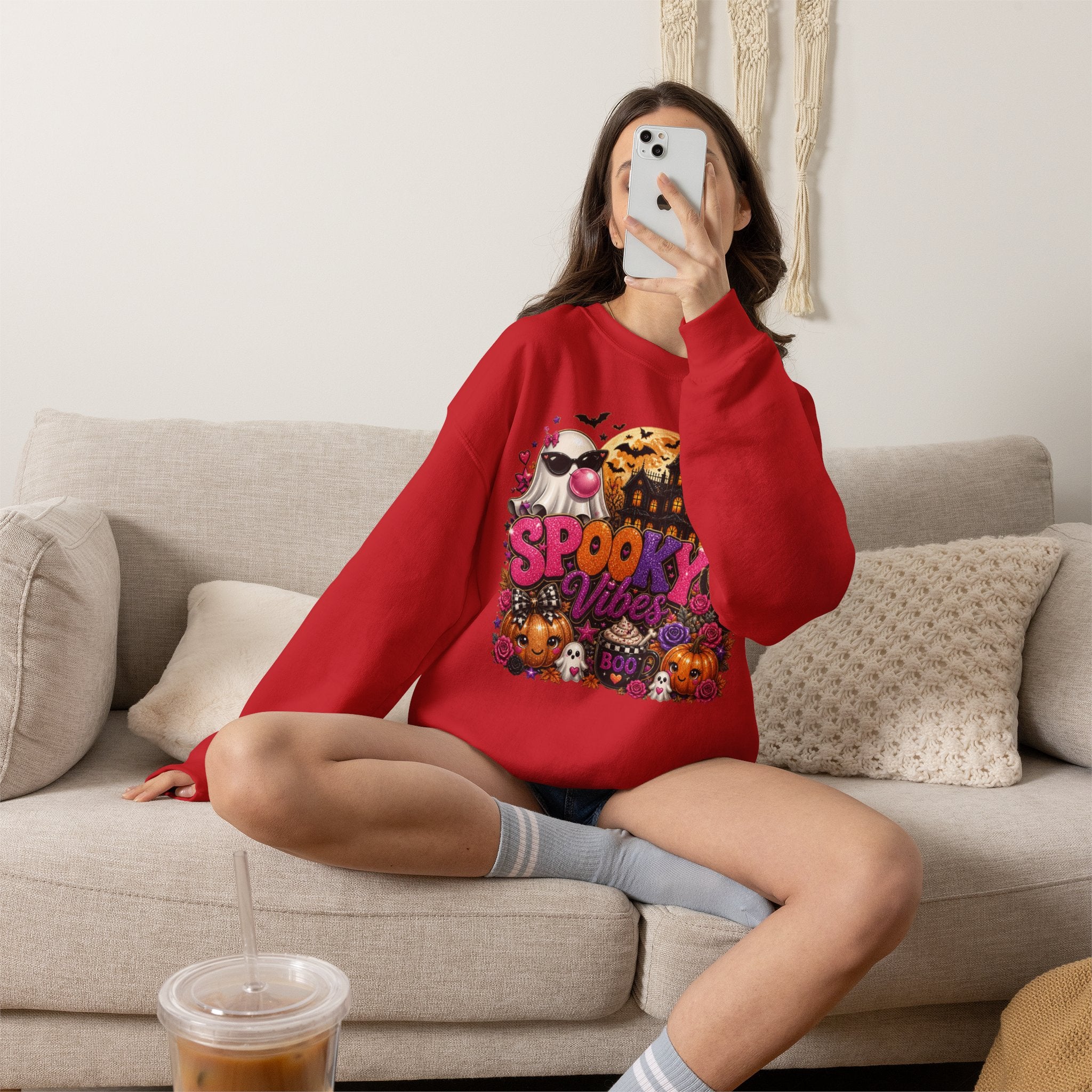 Sweatshirt — "Spooky Vibes" Halloween Graphic Crewneck