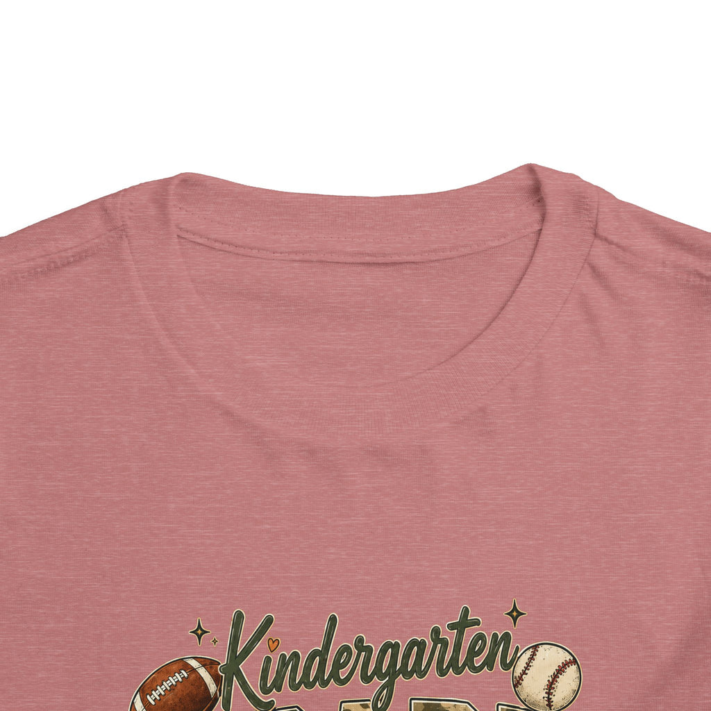 Kindergarten Grade Toddler Tee — Cute Back-to-School Football & Backpack Shirt