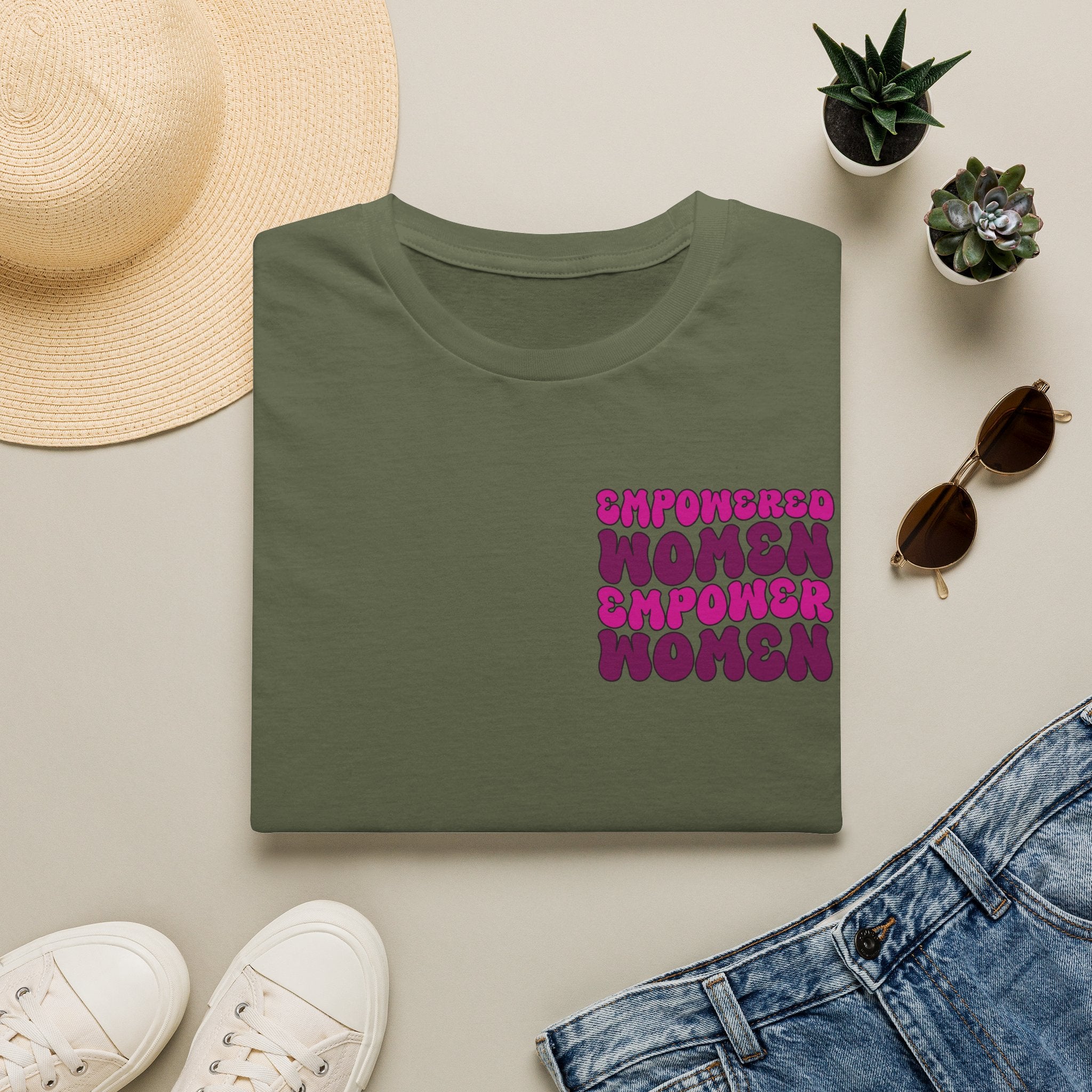 T-Shirt — Empowered Women Empower Women Retro Script Chest Design