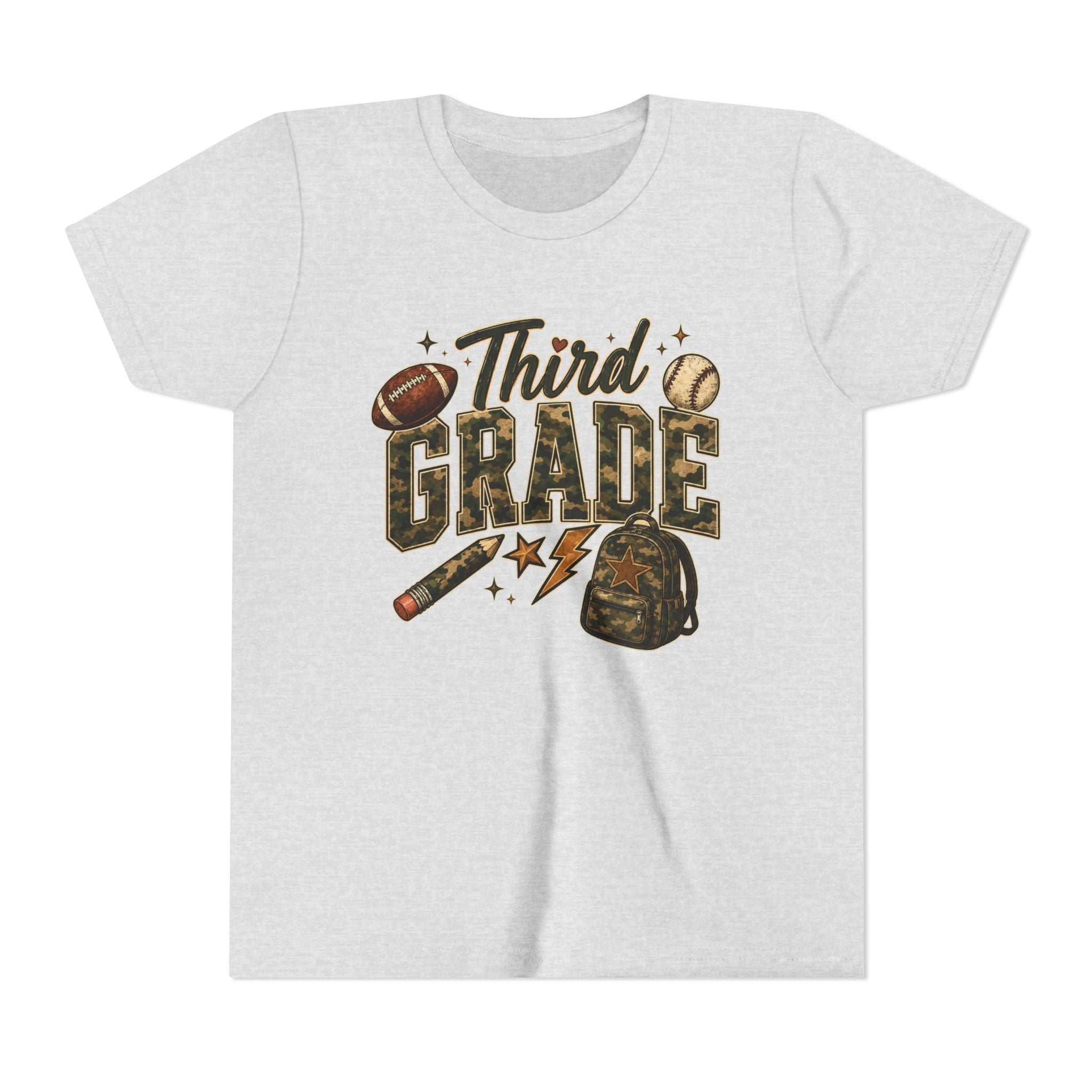 Third Grade Kids Tee - Back to School Sports Backpack Design