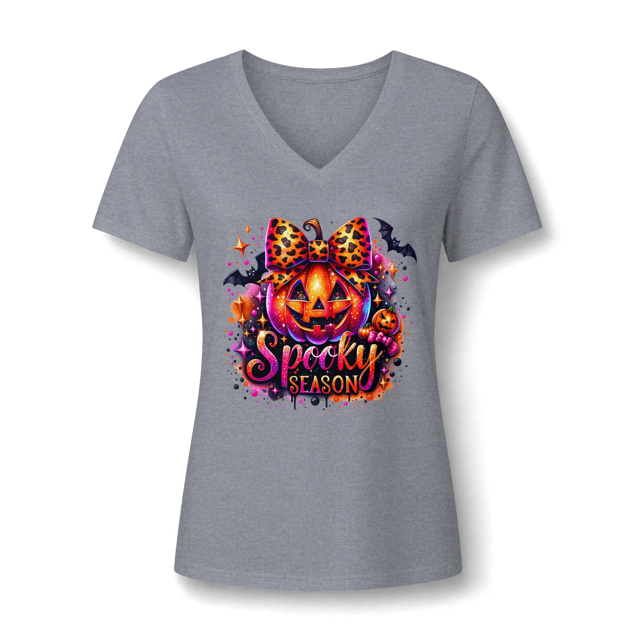 Spooky Season Pumpkin V-Neck Tee