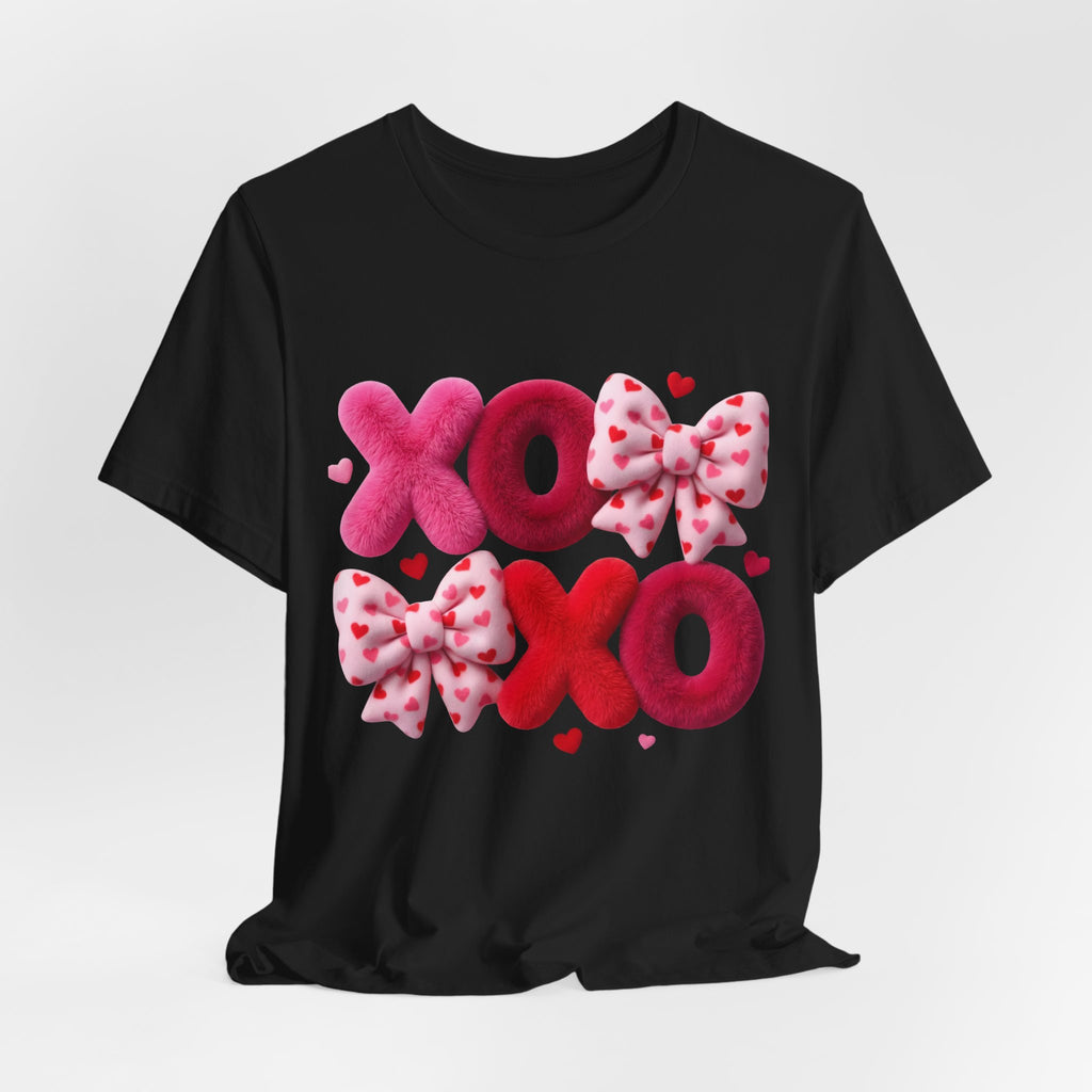 XOXO Bow Hearts T-Shirt | Love Scribble Back Tee