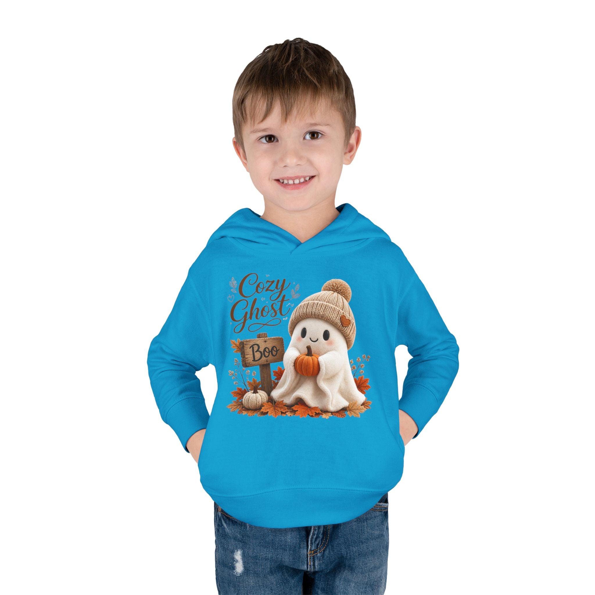Toddler Hoodie – 'Cozy Ghost' Fall Halloween Pullover