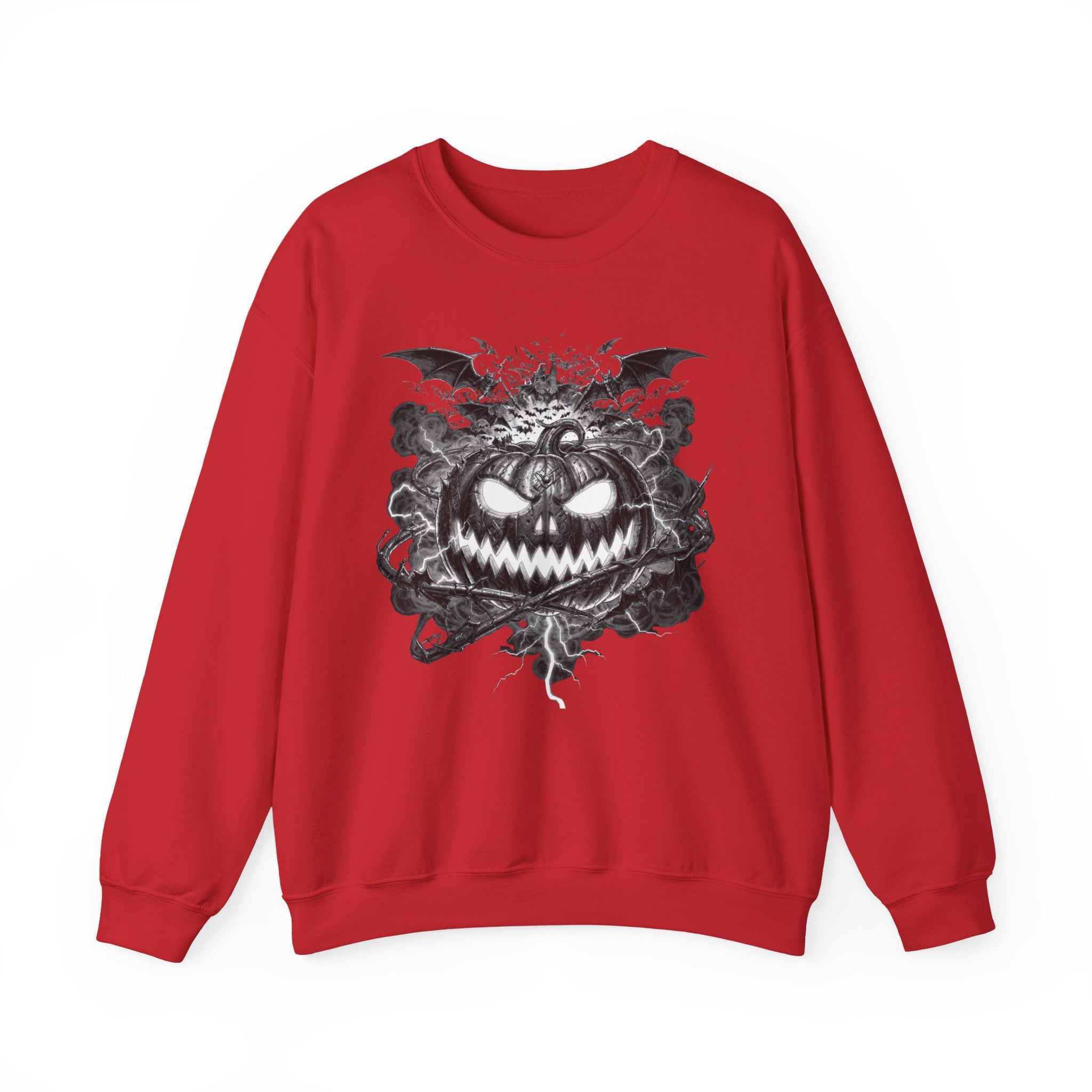 Halloween Pumpkin Crewneck Sweatshirt — Spooky Jack-o'-Lantern Graphic