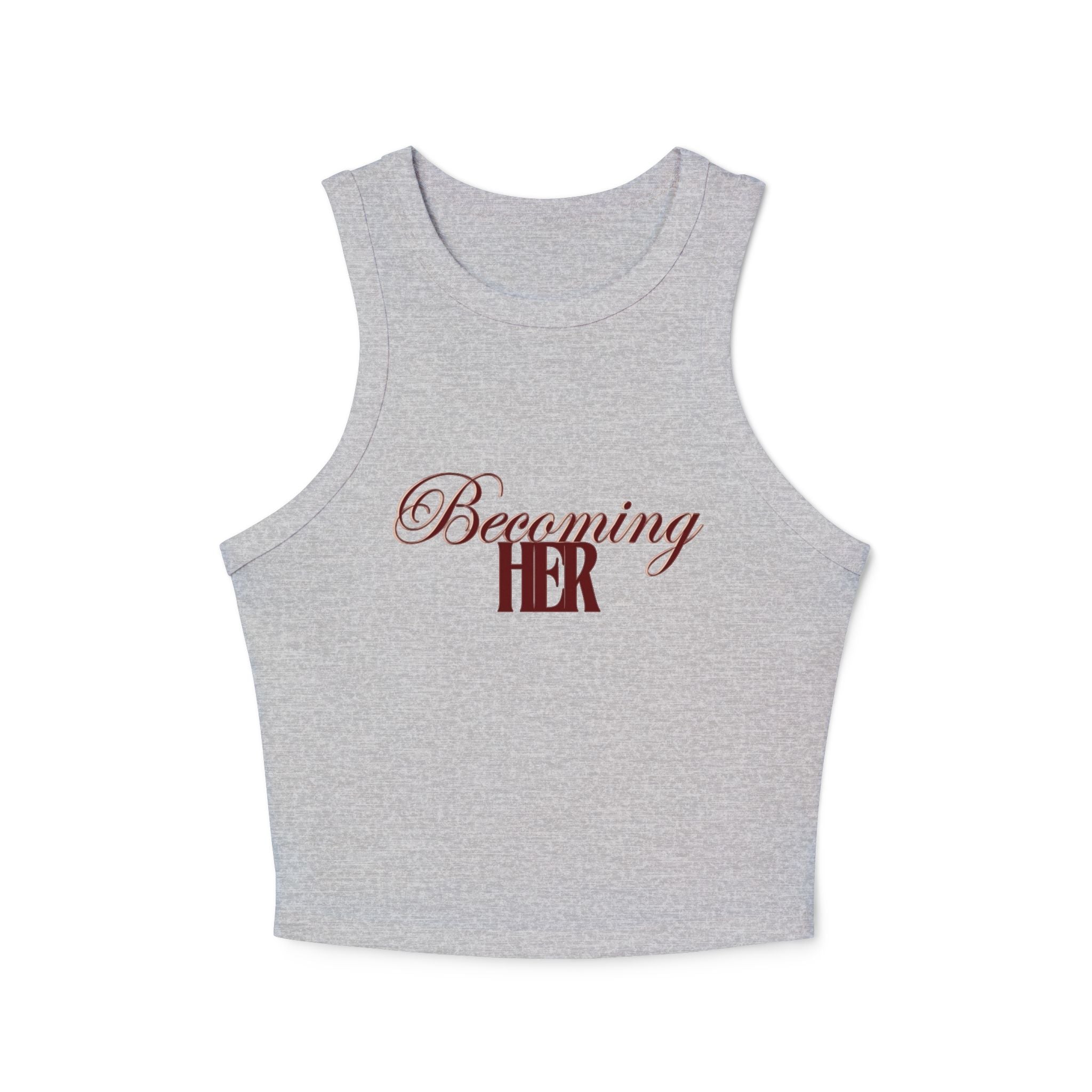 Becoming Her Racer Tank Top — Women's Empowerment Cropped Tank