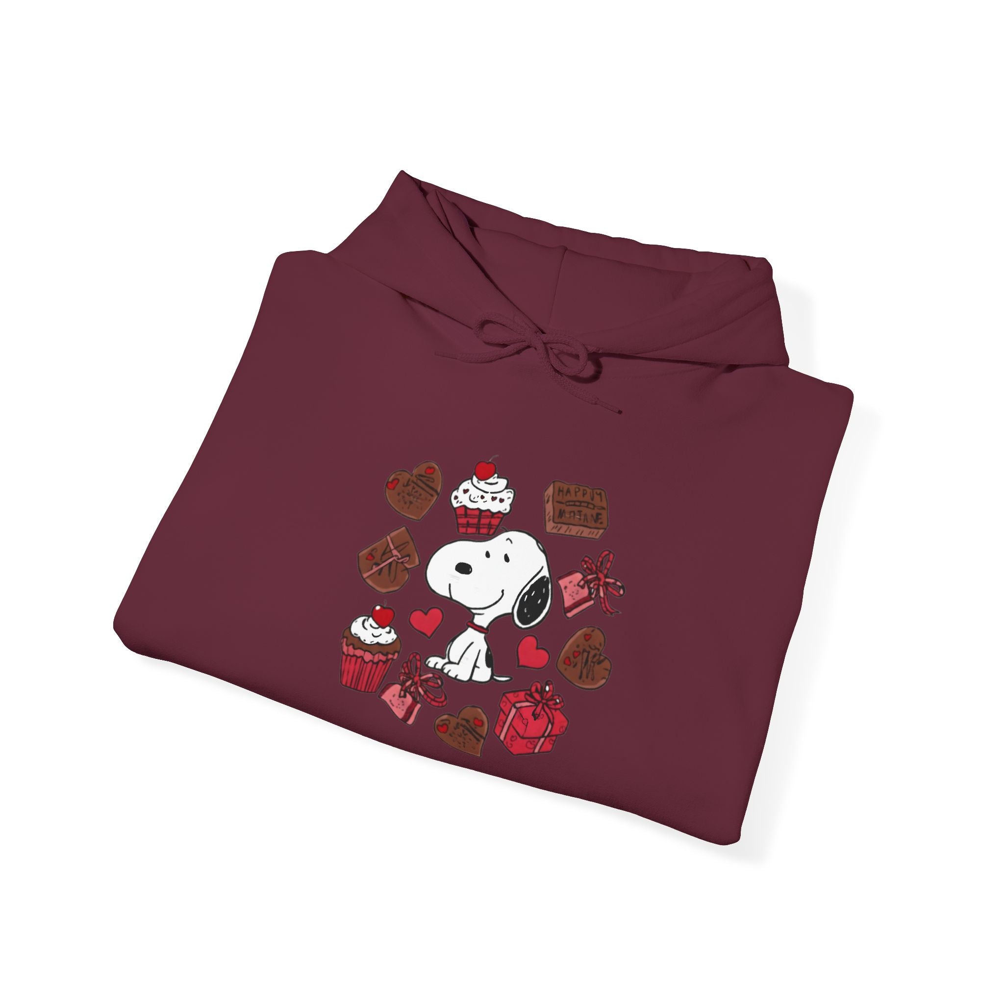 Snoopy Valentine Heart Hoodie | Cute Chocolate Cupcake Love Design