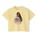 Boxy Tee — "Born to be a Queen" Graphic Crop T‑Shirt for Black Women