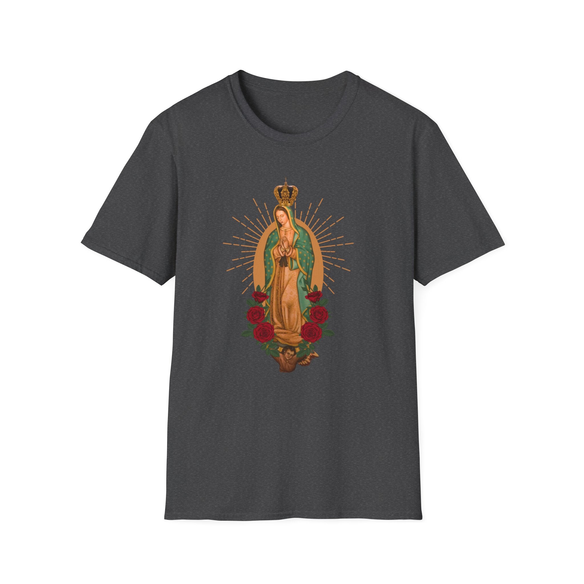 Our Lady of Guadalupe illustration T-Shirt | Virgin Mary, roses, devotional art