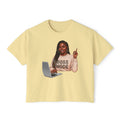 Boss Mode Women's Boxy Tee – Empowering Work-From-Home Graphic Top