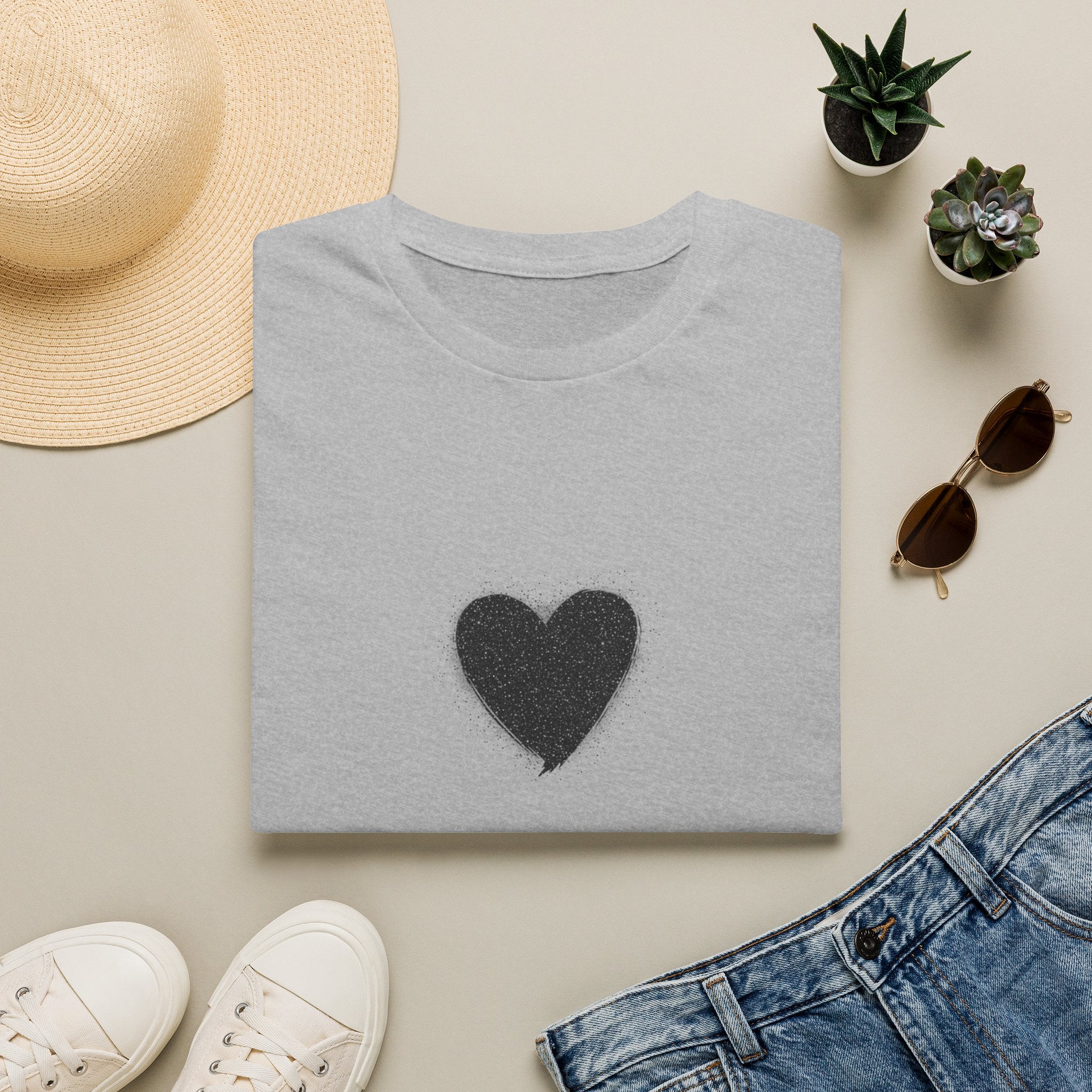 Distressed Black Heart T-Shirt