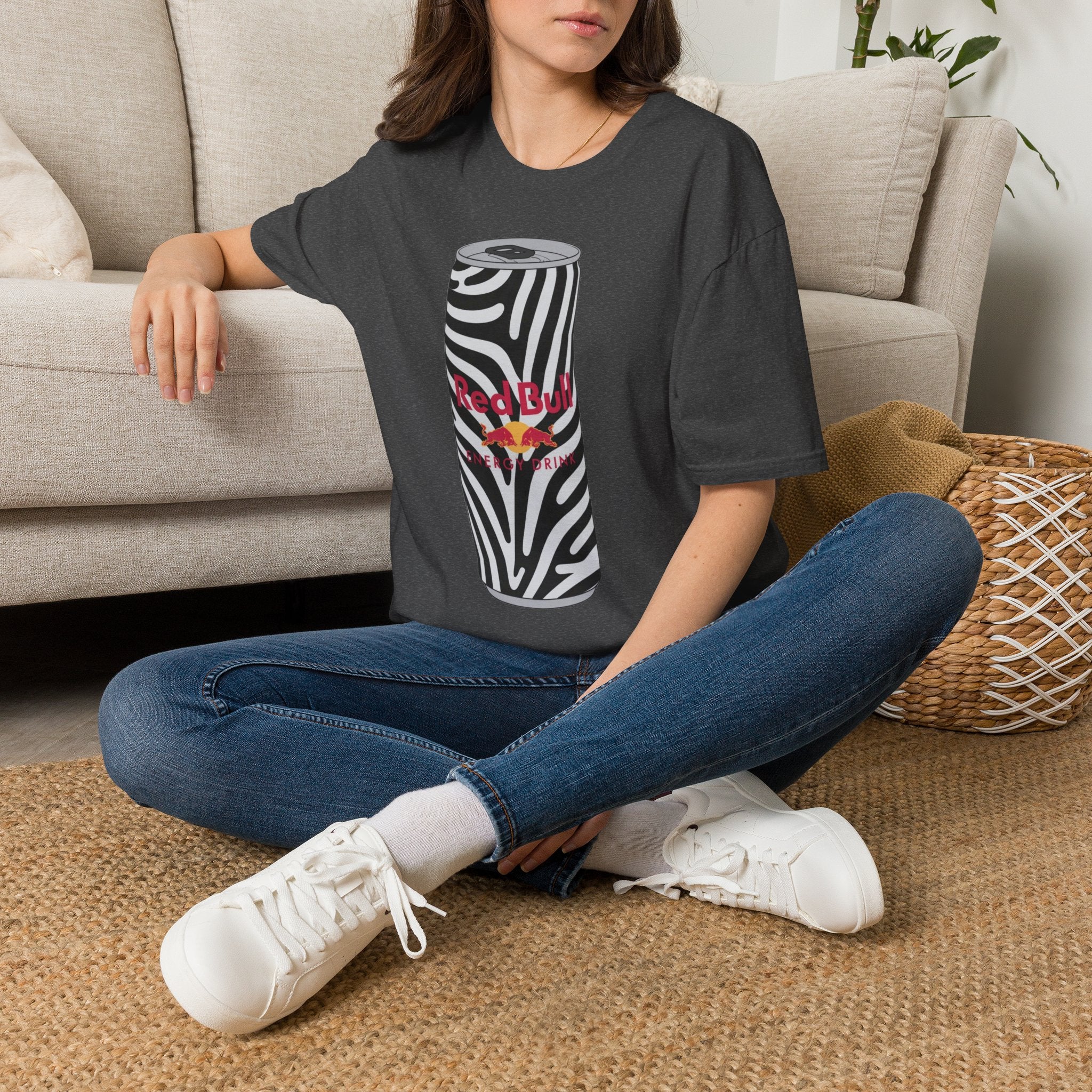 Zebra Can Graphic T-Shirt — Bold Retro Energy Drink Design