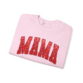 MAMA varsity letters Sweatshirt | red glitter heart sleeve accents