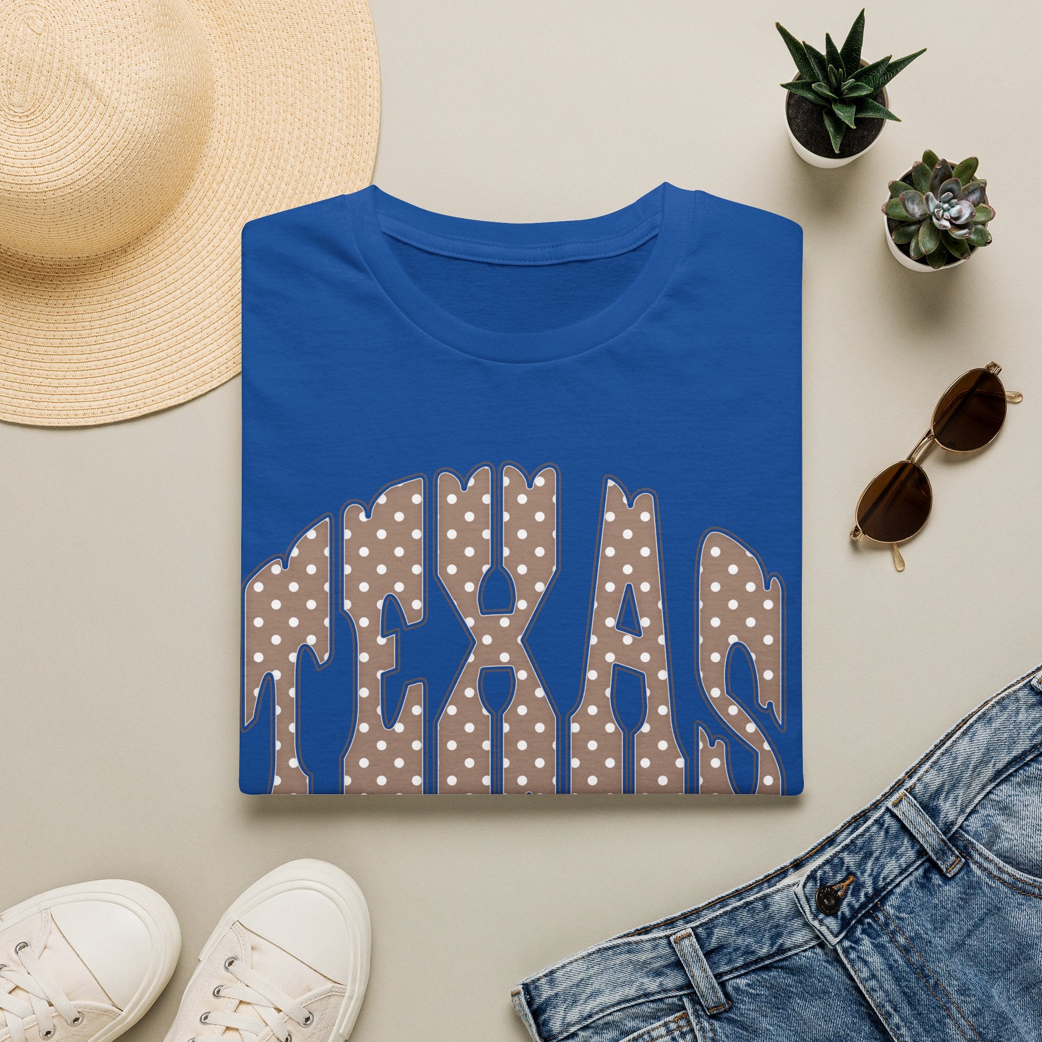 Texas Polka Dot Tee — Retro Western State Graphic T-Shirt