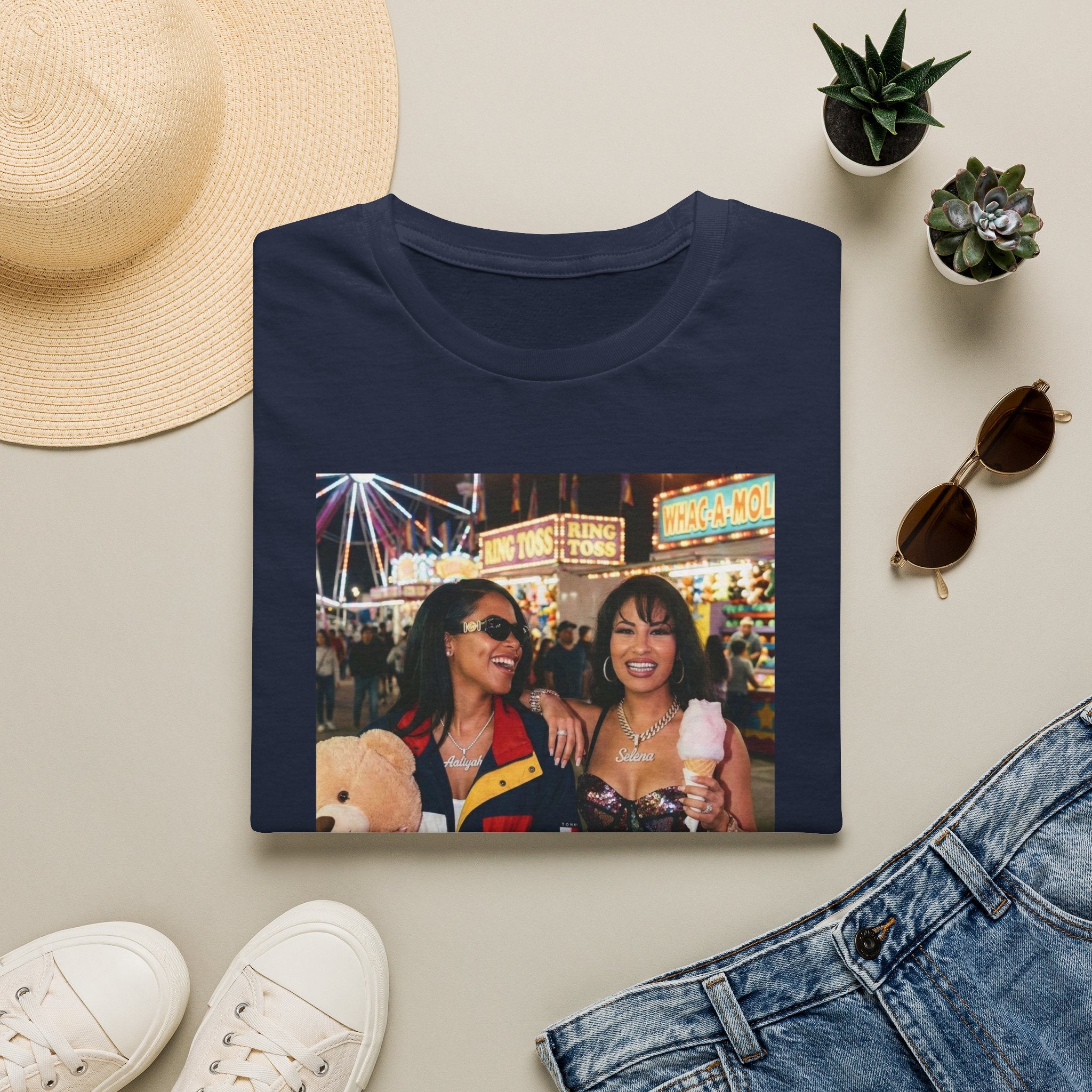 Photo Carnival T‑Shirt — Retro Fair Friends Tee (Cotton Graphic)