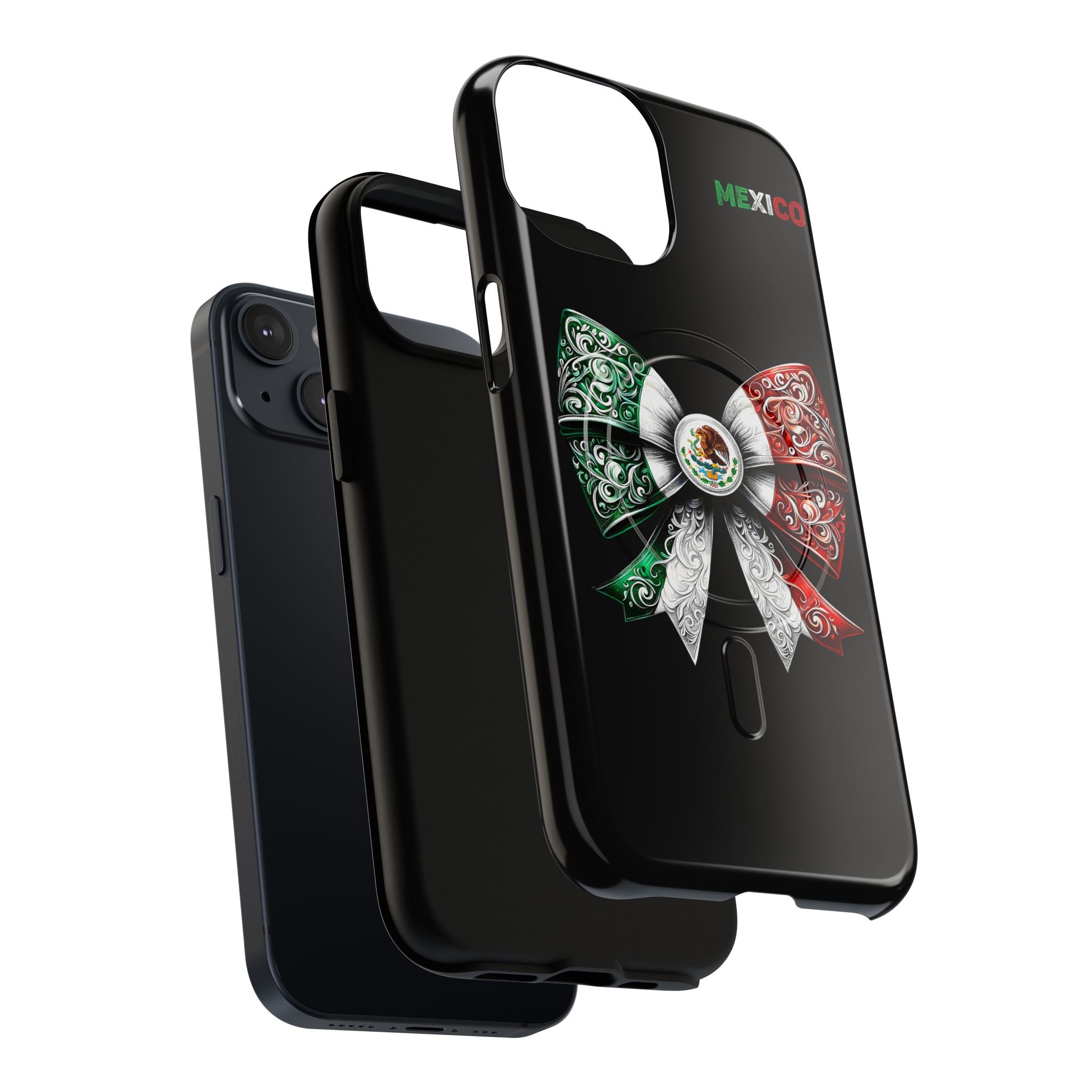Mexican Flag Bow Tough Magnetic Phone Case — Patriotic Mexico iPhone Cover