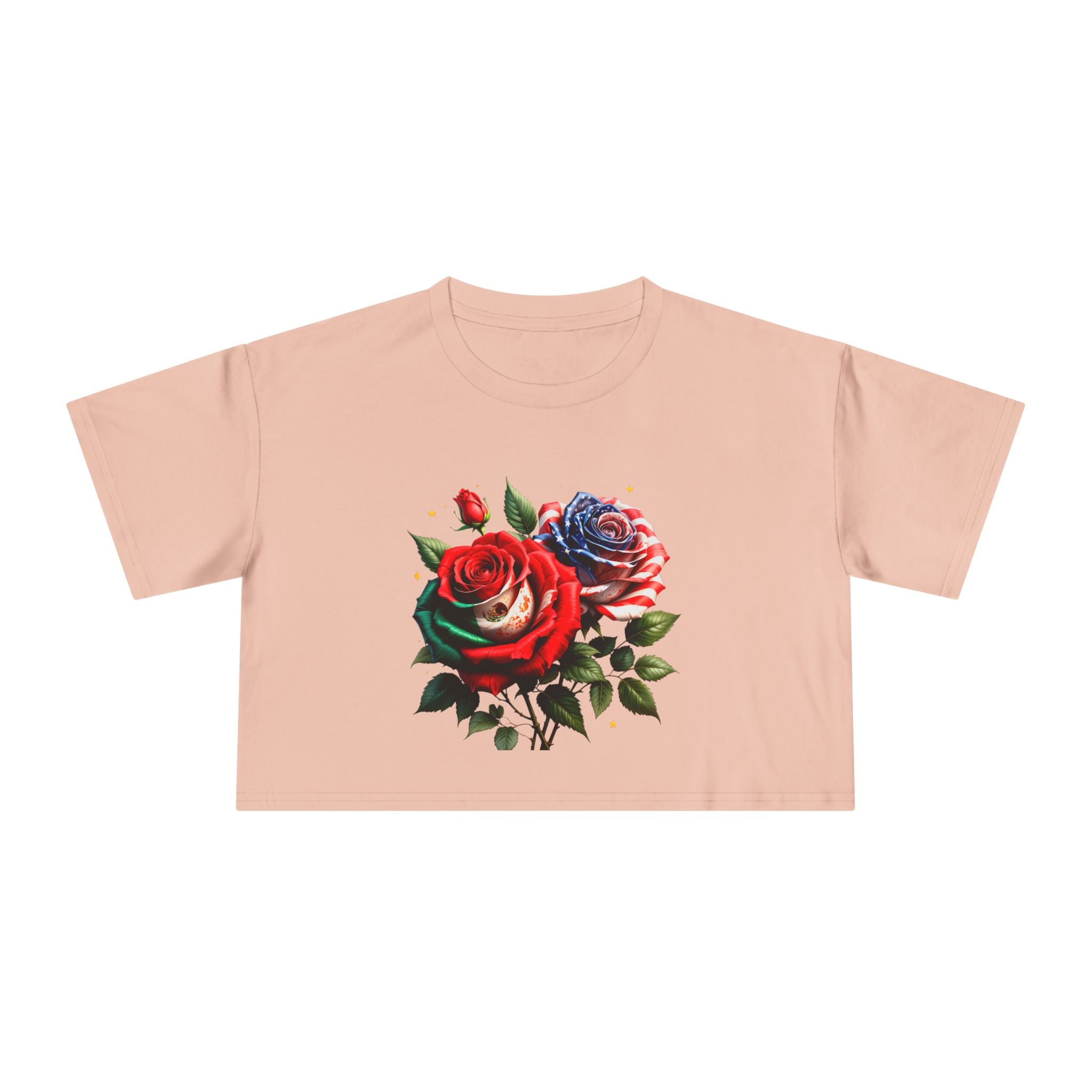 Rose Bouquet Crop Tee — Floral Vintage Rose Graphic Women's Crop Top