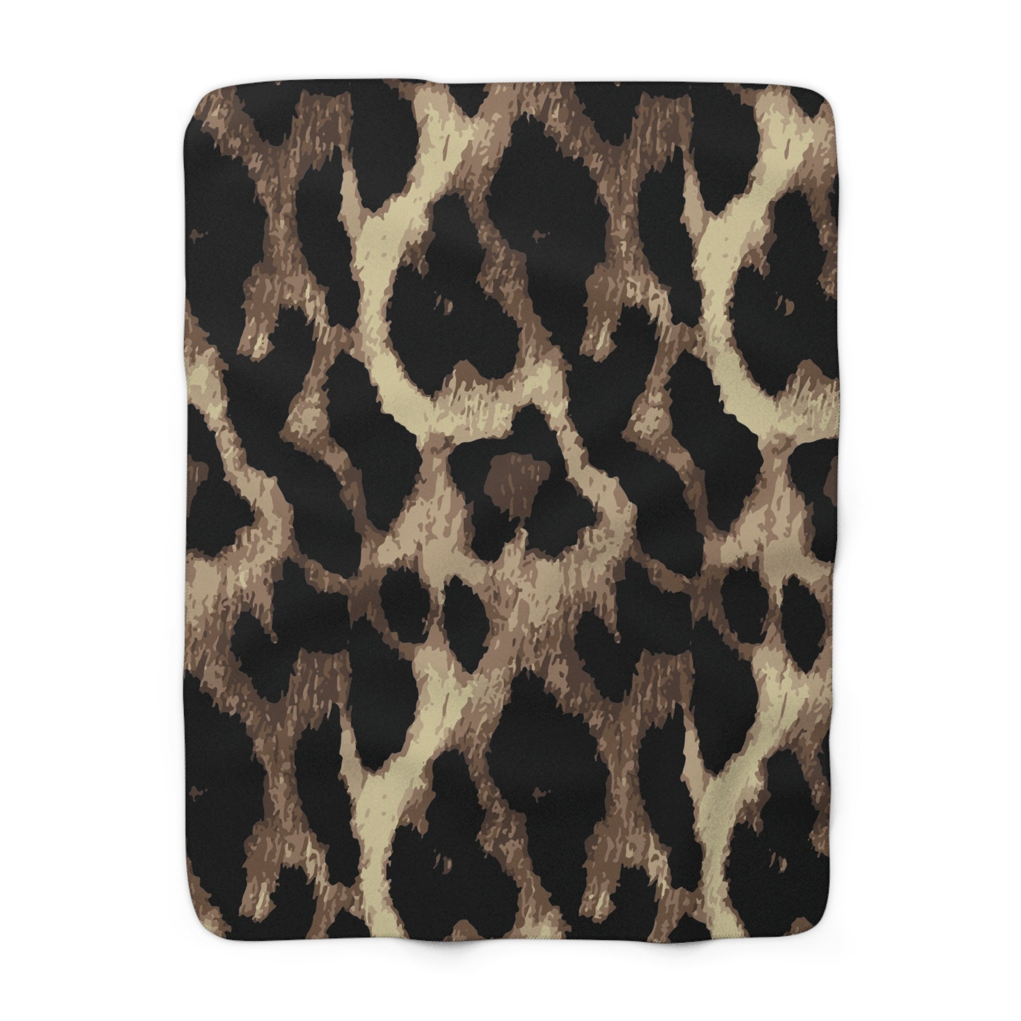 Leopard Print Sherpa Blanket — Cozy Faux Fur Throw for Home & Travel