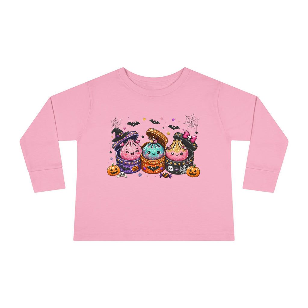 Toddler Long Sleeve Tee — Cute Halloween Cupcake Trio Costume Shirt