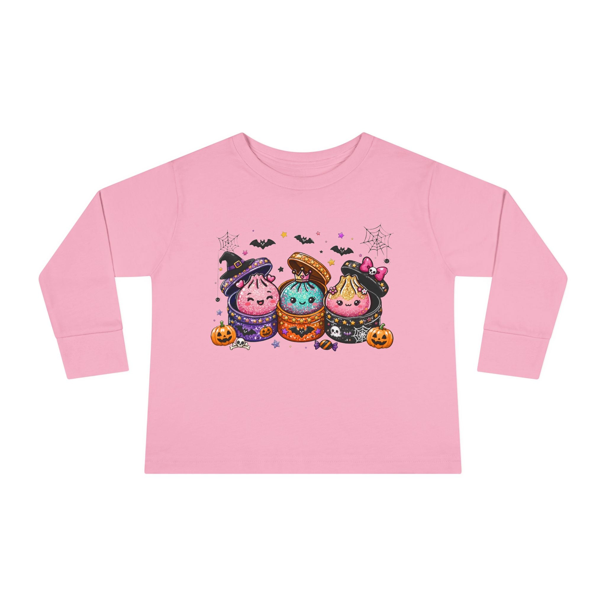 Toddler Long Sleeve Tee — Cute Halloween Cupcake Trio Costume Shirt