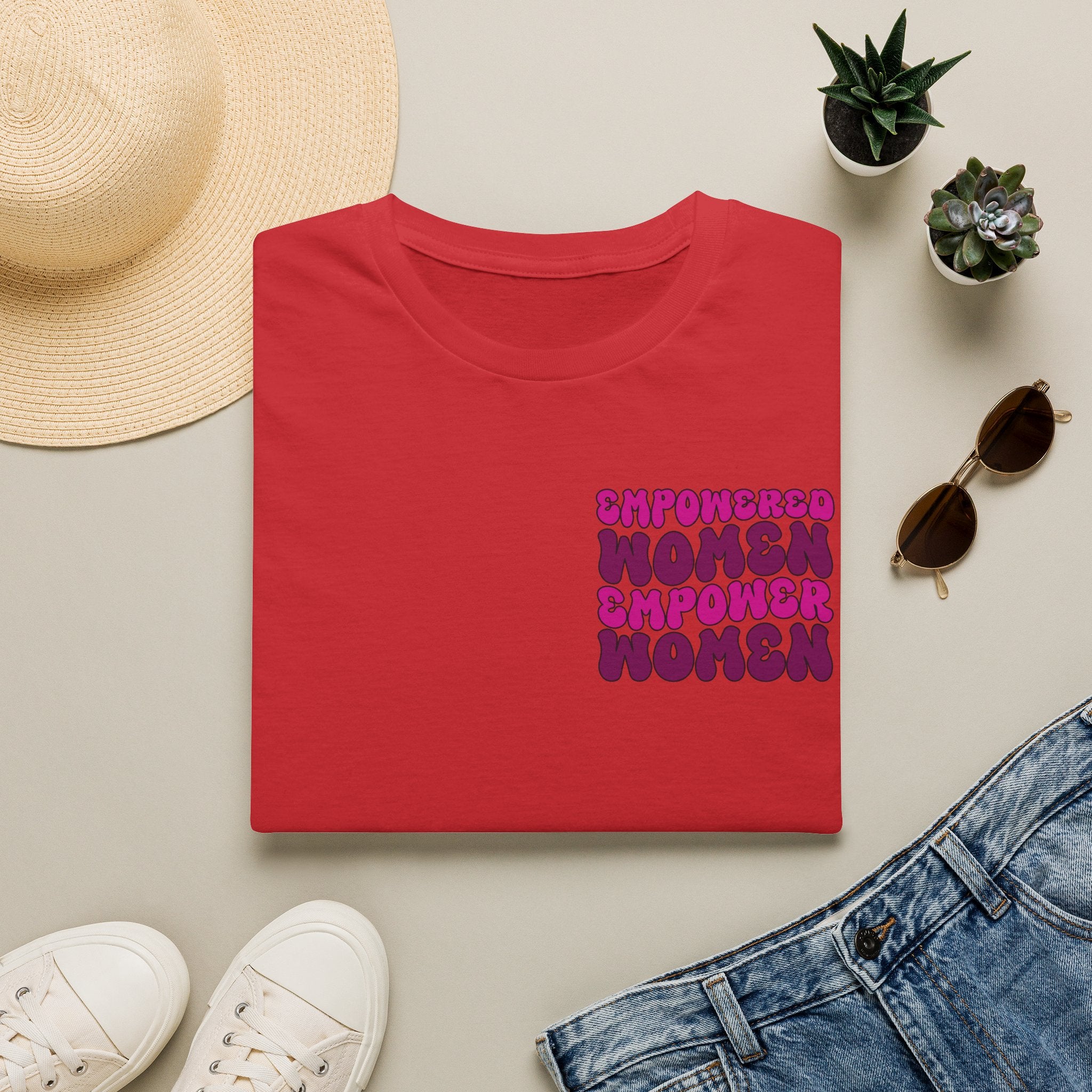 T-Shirt — Empowered Women Empower Women Retro Script Chest Design