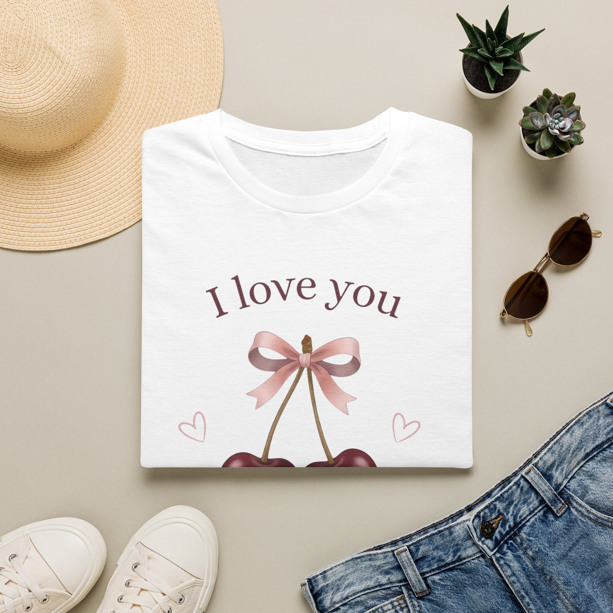 I Love You Cherry Much T-Shirt — Cute Cherry Graphic Valentine Tee