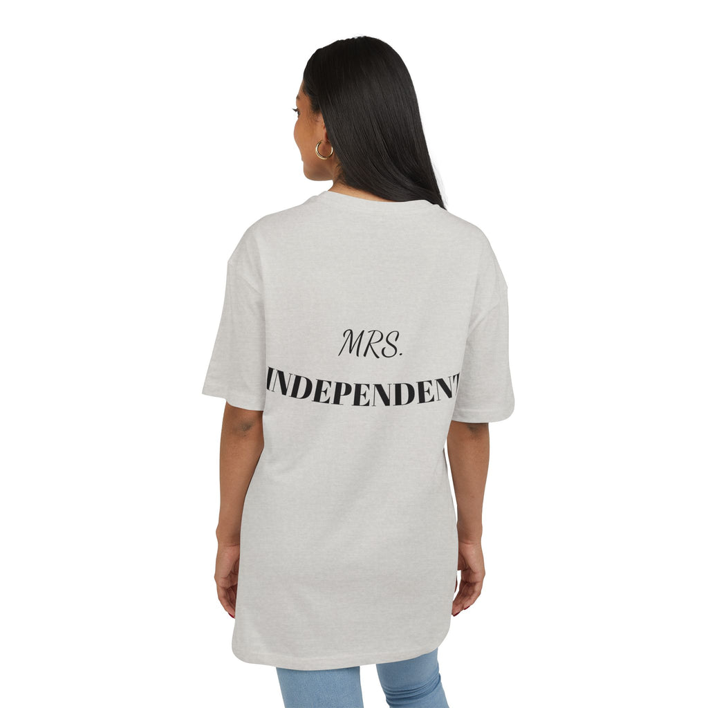 Mrs. Independent Oversized Tee — Empowered Bride / Newlywed Graphic T‑Shirt