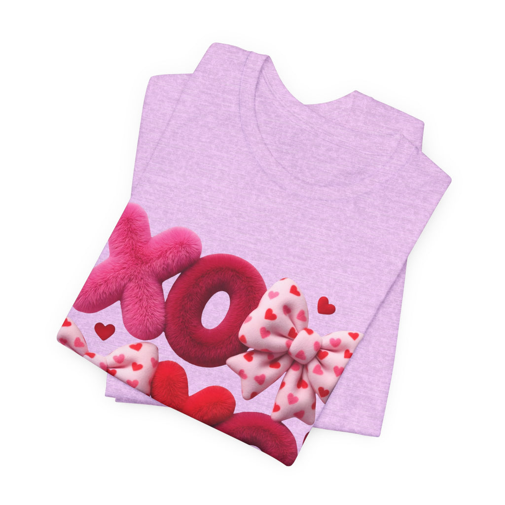 XOXO Bow Hearts T-Shirt | Love Scribble Back Tee