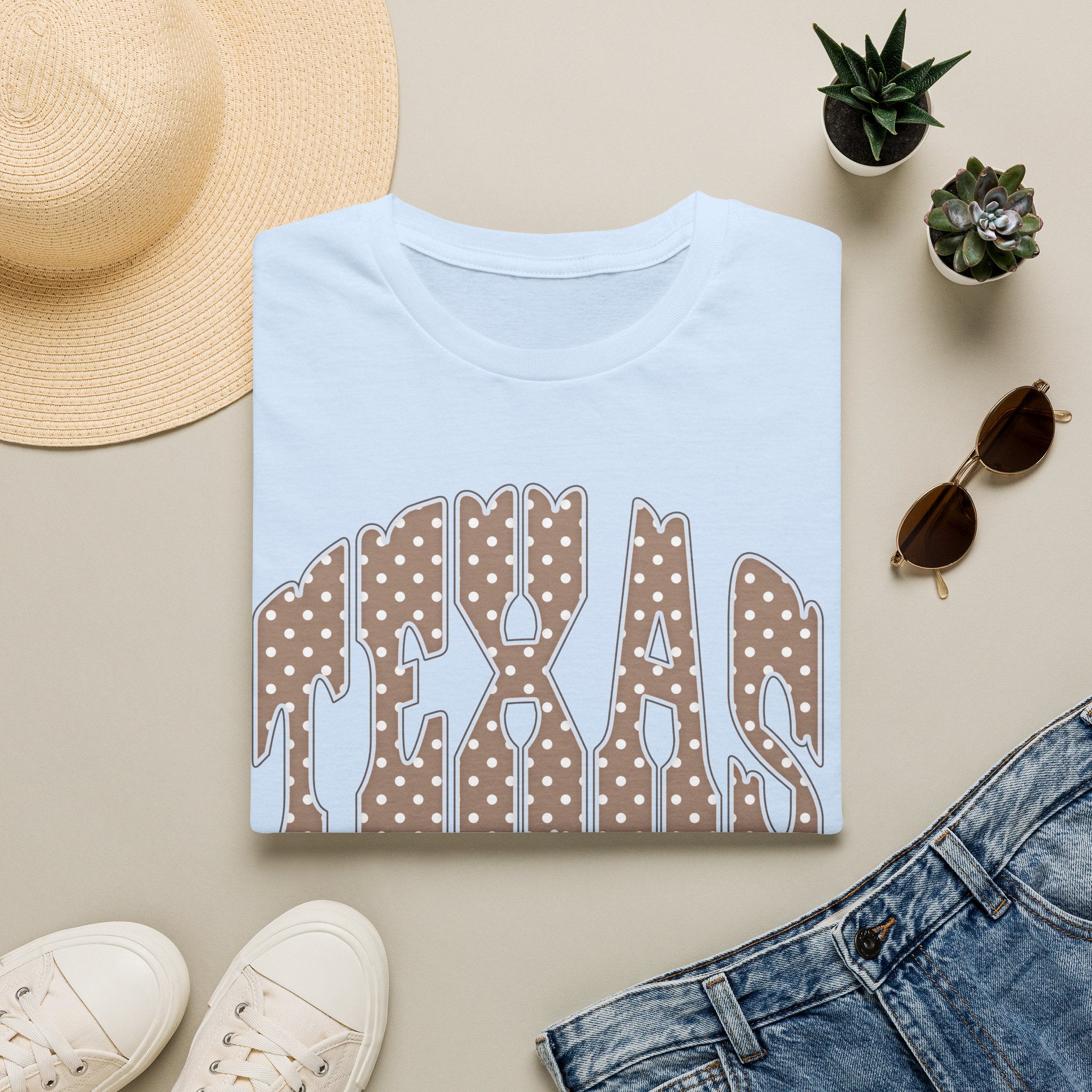 Texas Polka Dot Tee — Retro Western State Graphic T-Shirt