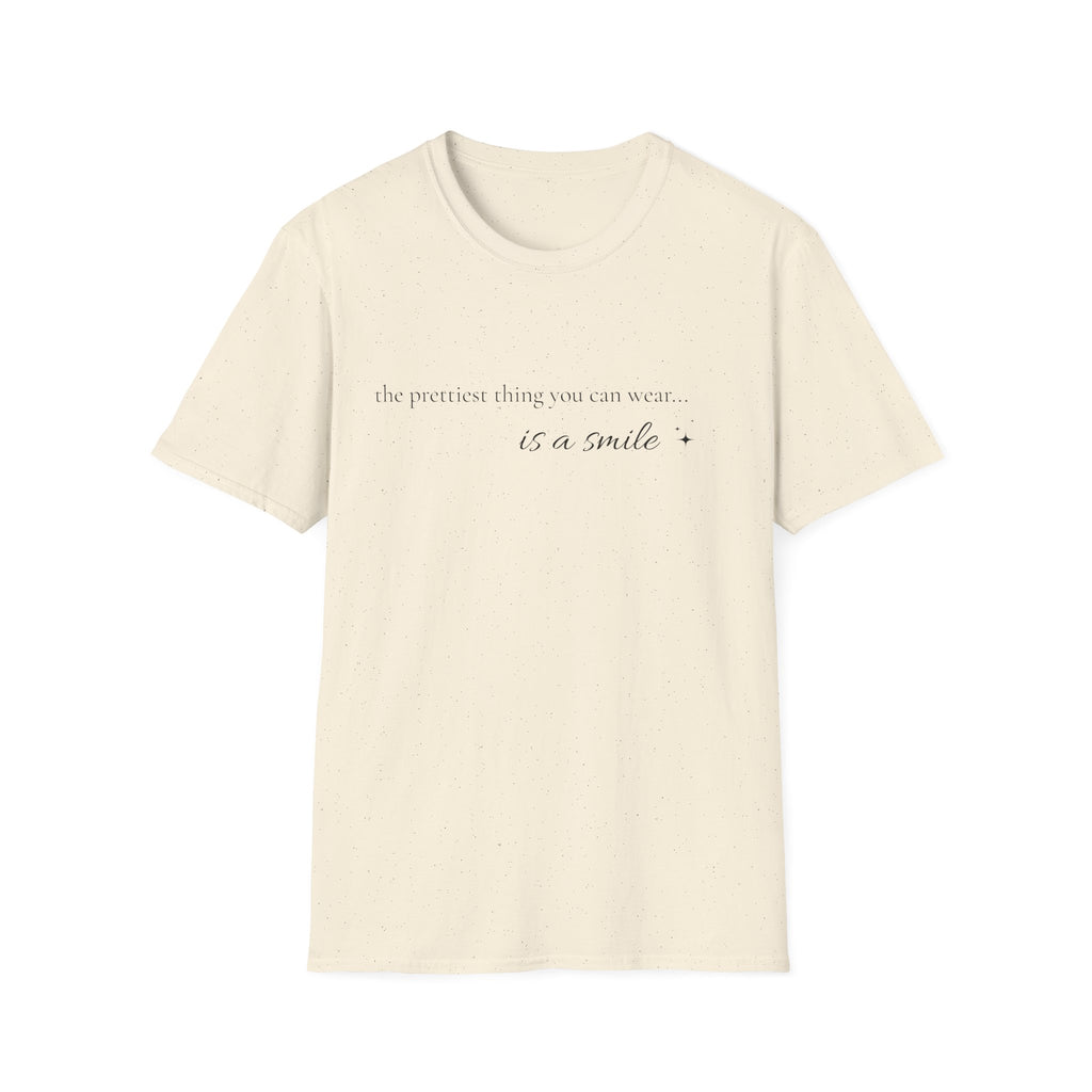 Smile Quote T-Shirt — "The Prettiest Thing You Can Wear is a Smile" Minimal Graphic Tee
