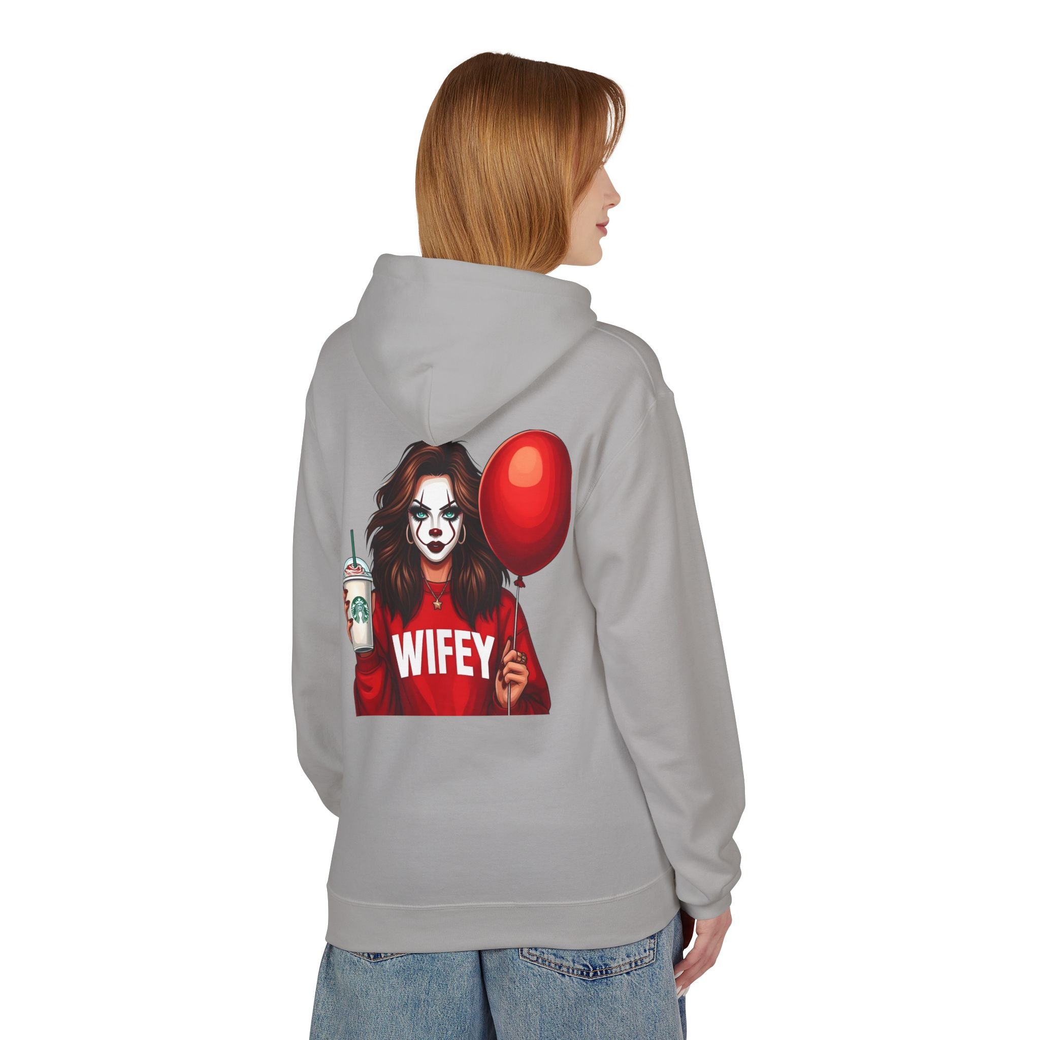 Horror Clown Girl Hoodie – Dark Balloon Graphic Pullover