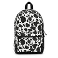 Cow Print Backpack — Black & White Patterned School/Everyday Bag