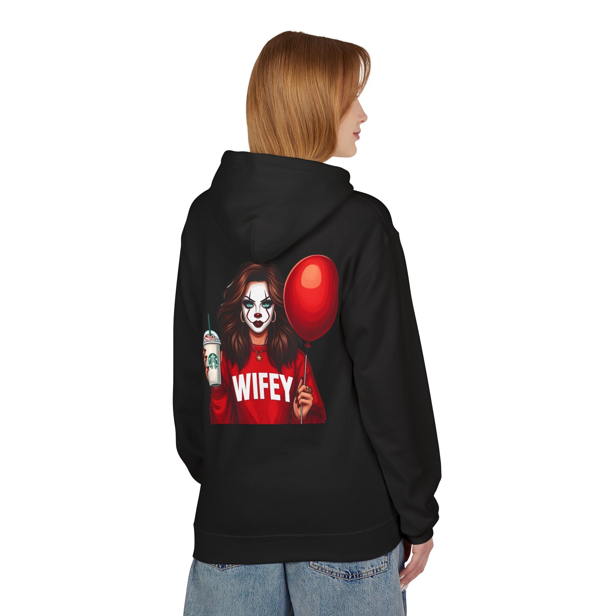 Horror Clown Girl Hoodie – Dark Balloon Graphic Pullover