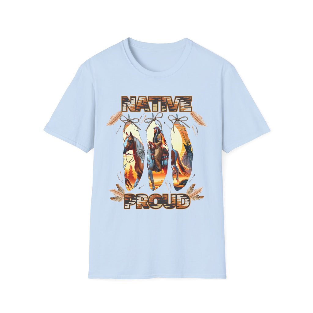 Native Proud T-Shirt — Tribal Feather Graphic Tee