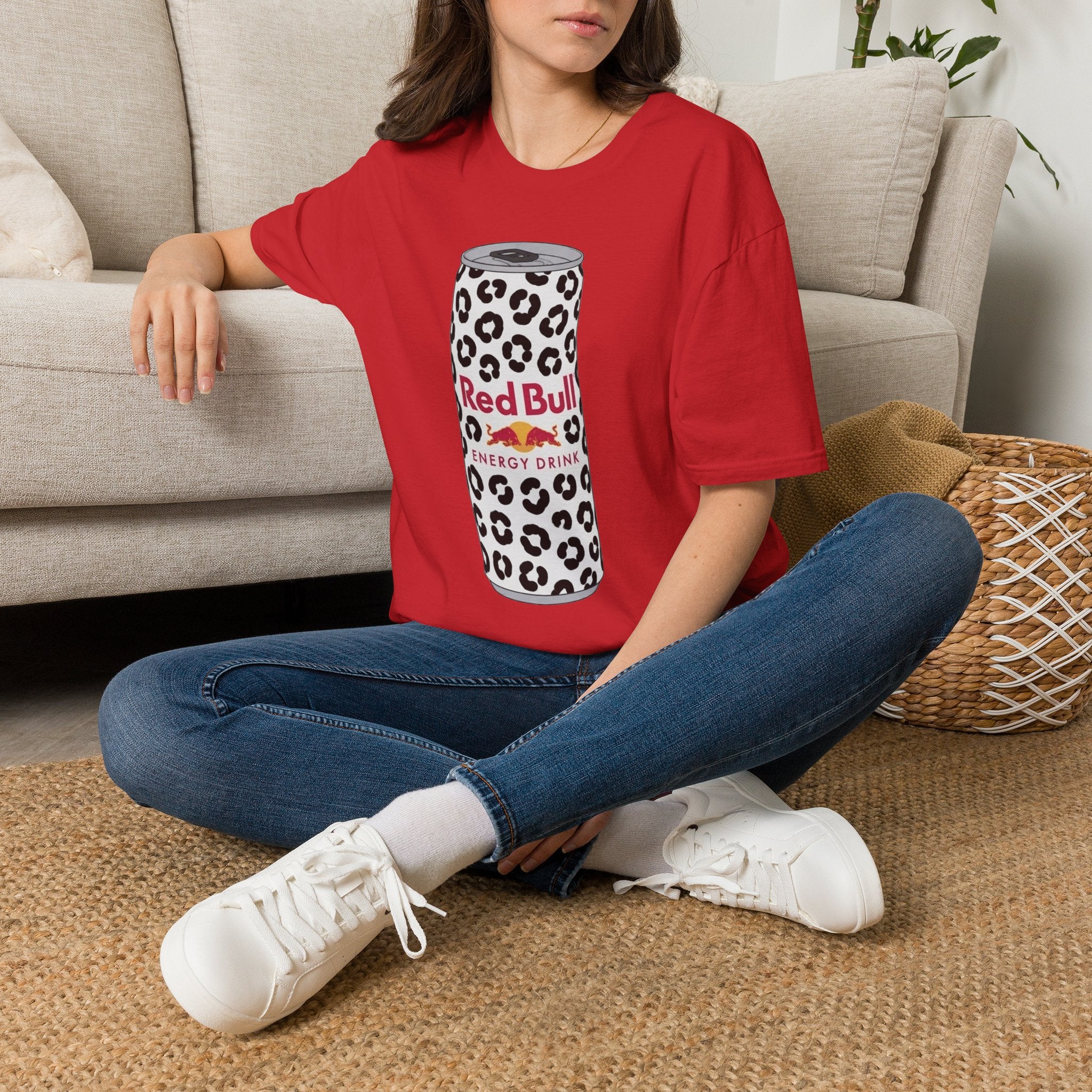 Red Bull Leopard Can T‑Shirt — Retro Energy Drink Graphic Tee