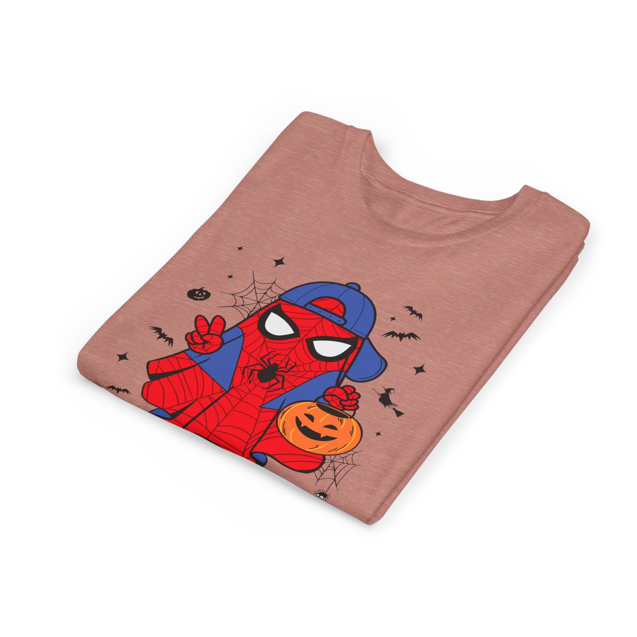 Kids Halloween Spider Superhero Tee – Cute Trick-or-Treat Pumpkin Design