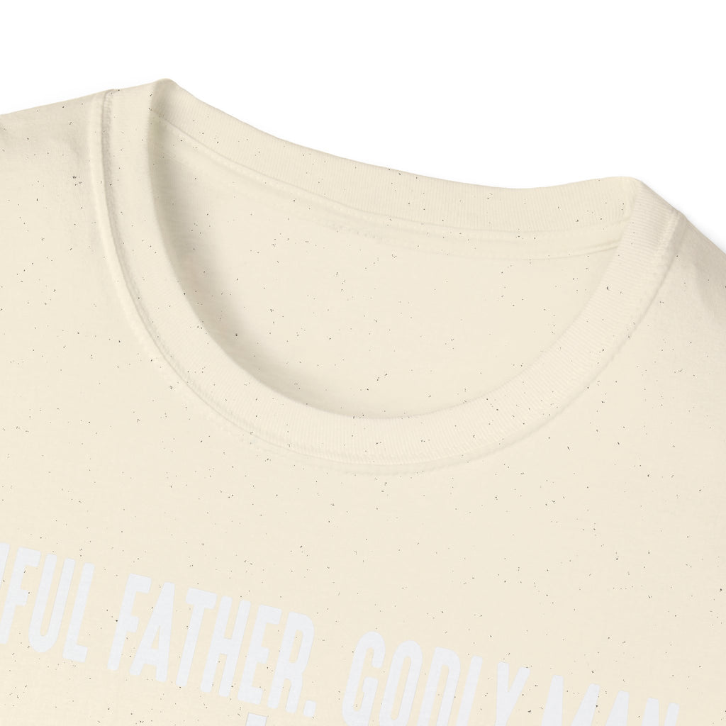 Faithful Father Godly Man T-Shirt – Christian Cross Tee for Dads & Men