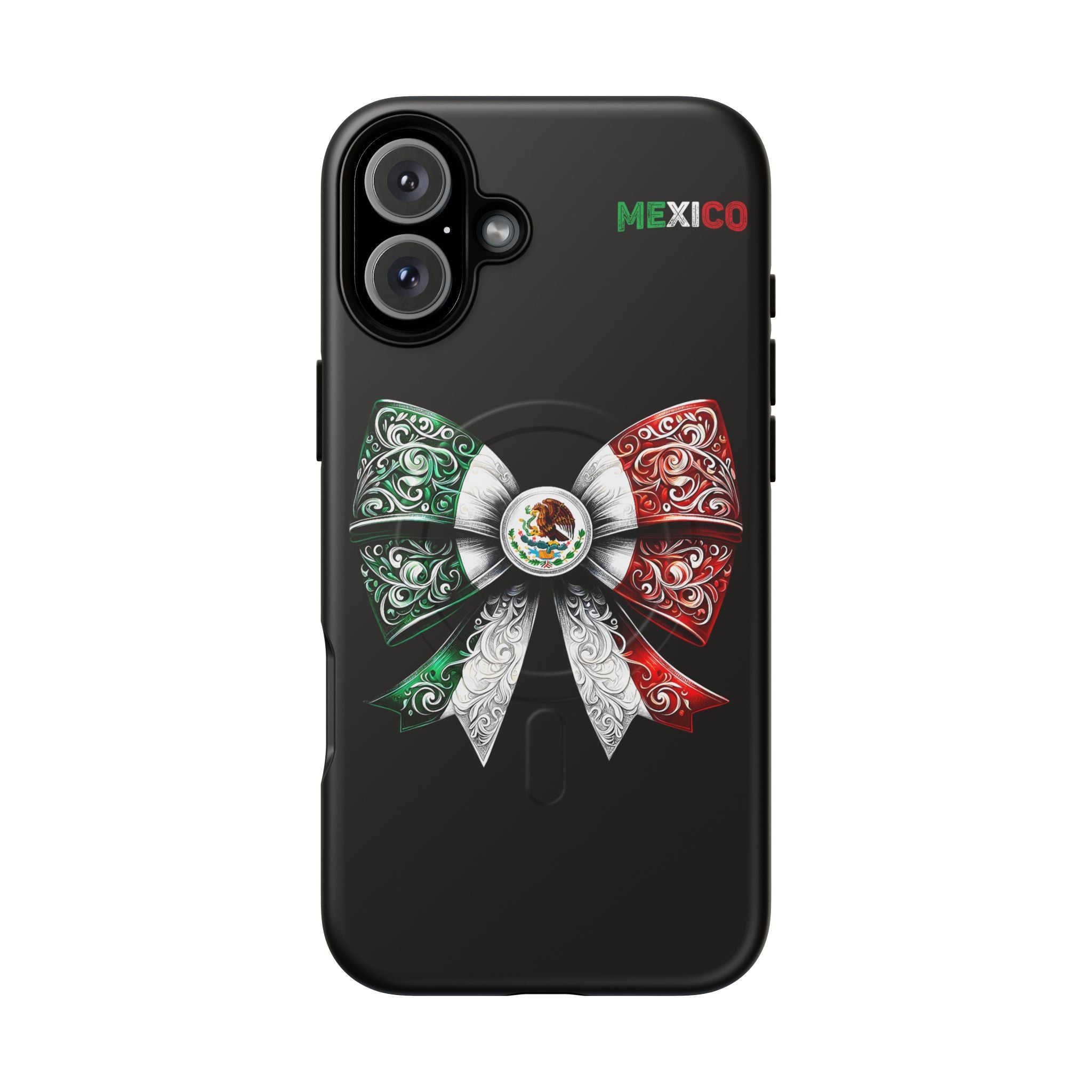 Mexican Flag Bow Tough Magnetic Phone Case — Patriotic Mexico iPhone Cover