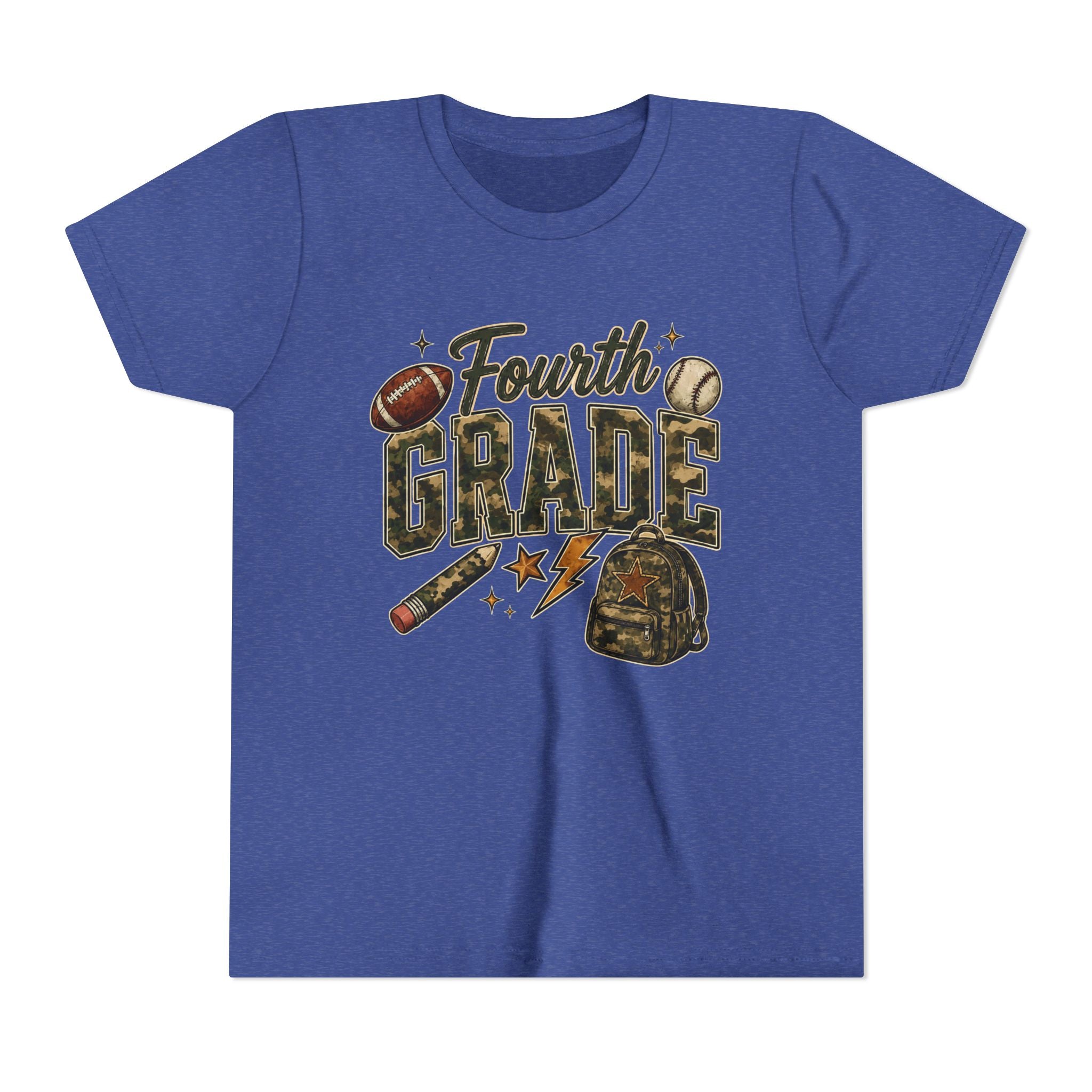 Fourth Grade Kids' T-Shirt – Back-to-School Sports & Backpack Design