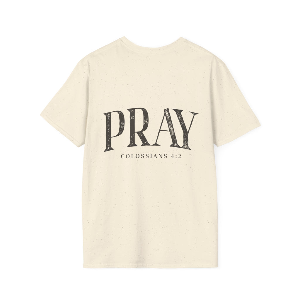 Virgin Mary Pray T-Shirt – Religious Catholic Tee with Colossians 4:2