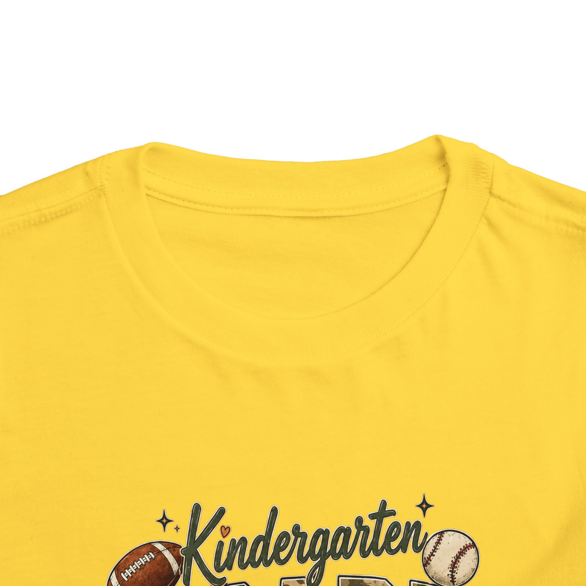 Kindergarten Grade Toddler Tee — Cute Back-to-School Football & Backpack Shirt