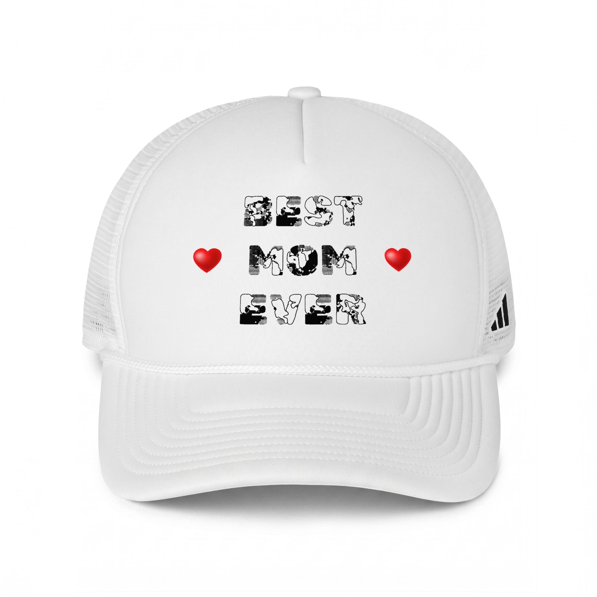 Trucker Cap — Heart Accent Camouflage Text Dad Mom Lover Hat